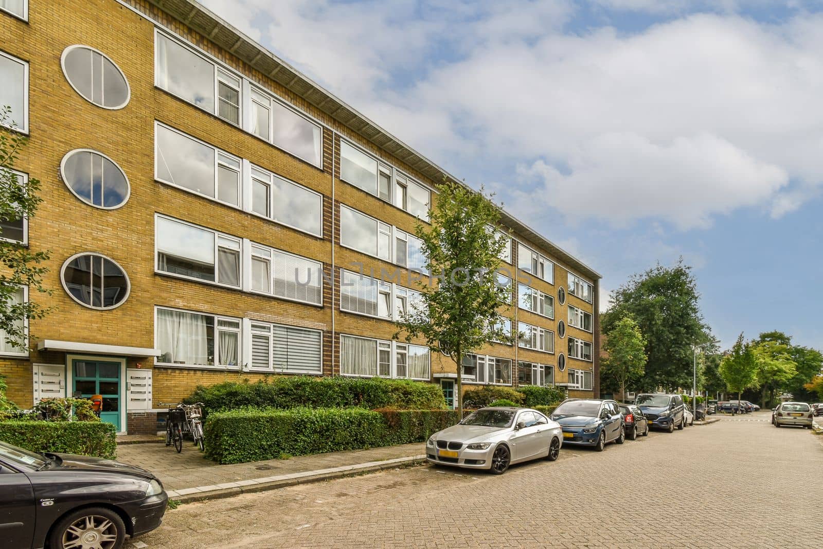 View of street near building with beauty of vegetation outside