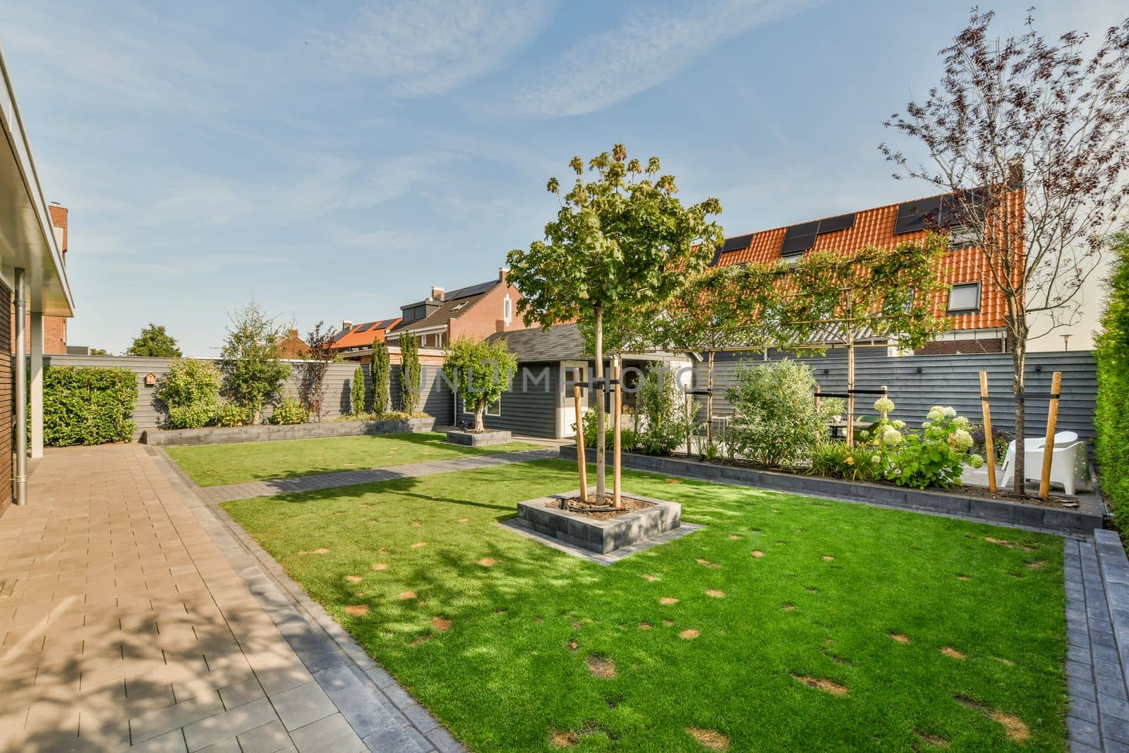 View of street near building with beauty of vegetation outside