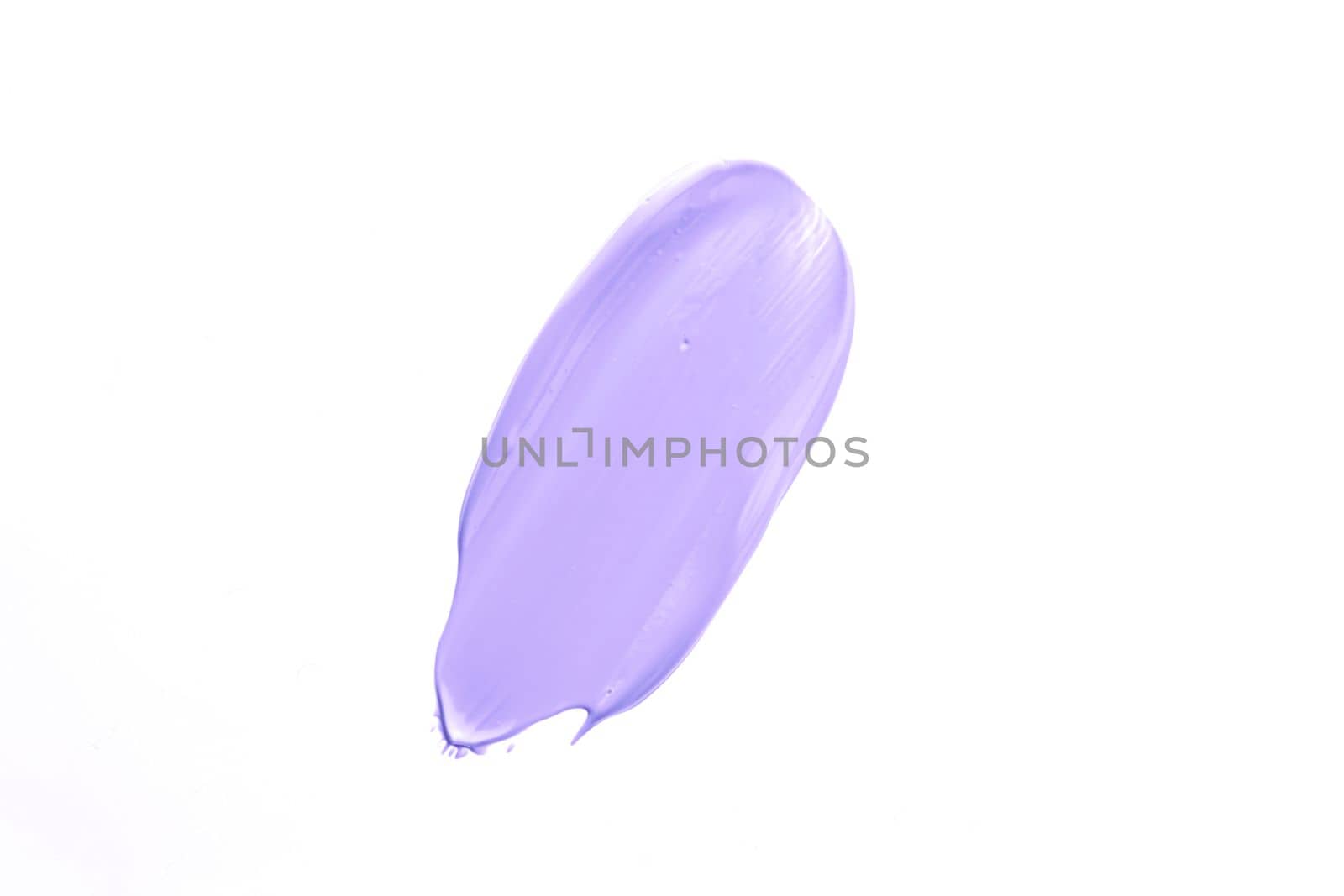 Pastel purple beauty swatch, skincare and makeup cosmetic product sample texture isolated on white background, make-up smudge, cream cosmetics smear or paint brush stroke closeup