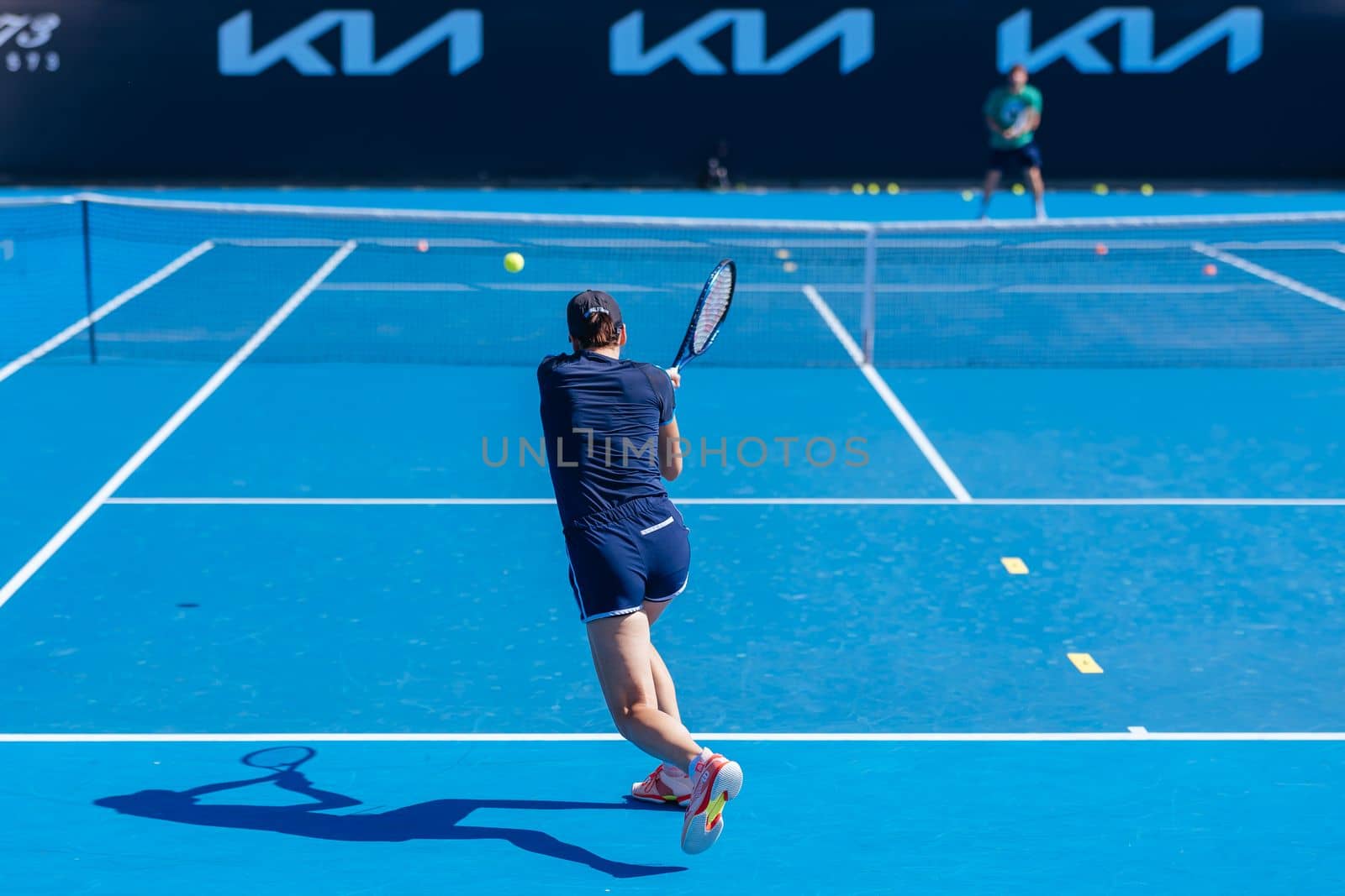 MELBOURNE, AUSTRALIA - JANUARY 13: Ajla Tomljanovic of Australia practices ahead of the 2023 Australian Open at Melbourne Park on January 13, 2023 in Melbourne, Australia.