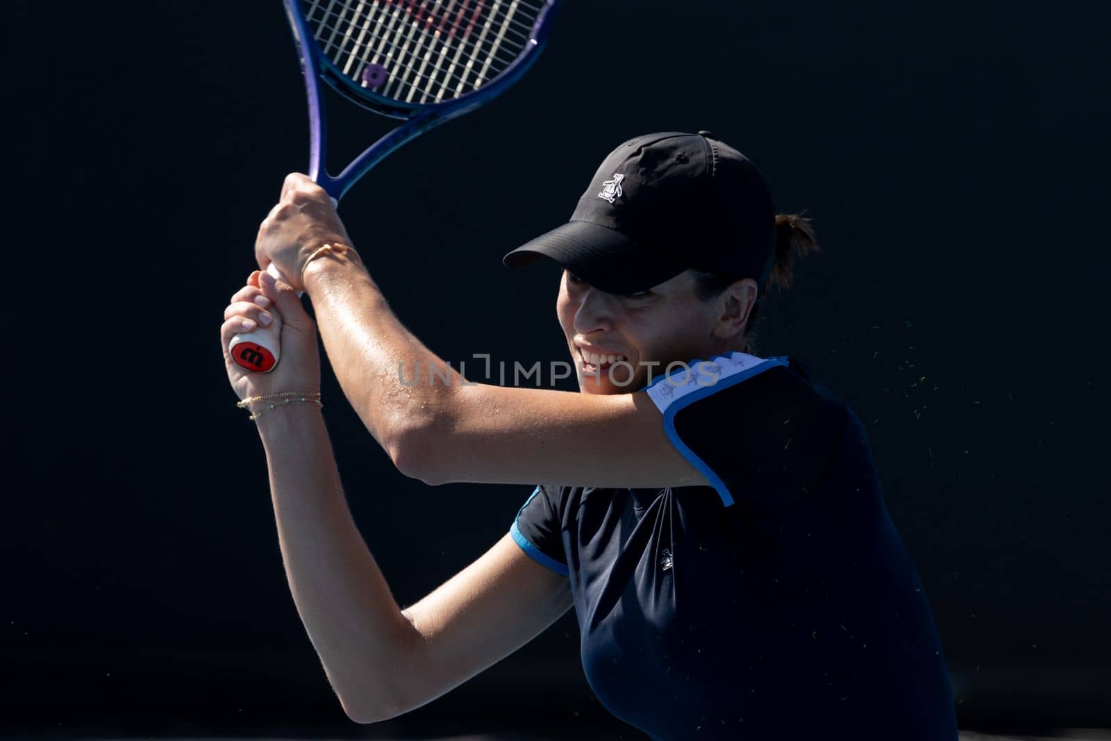 MELBOURNE, AUSTRALIA - JANUARY 13: Ajla Tomljanovic of Australia practices ahead of the 2023 Australian Open at Melbourne Park on January 13, 2023 in Melbourne, Australia.