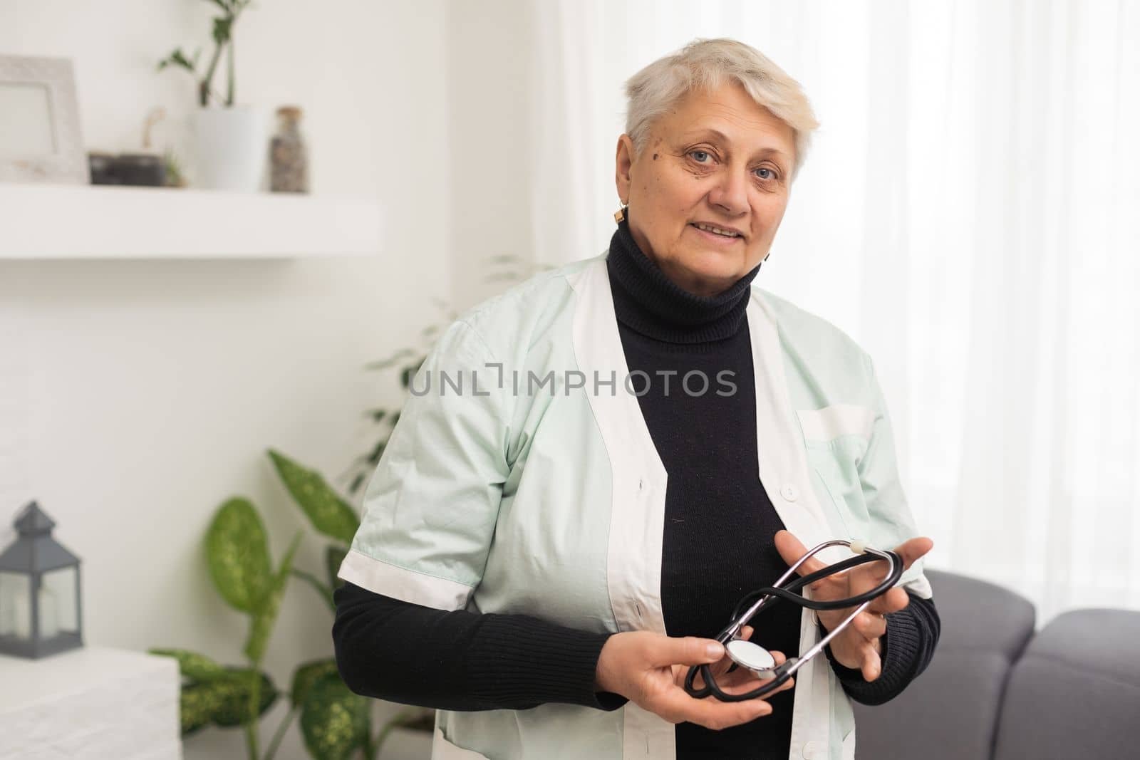 an elderly woman doctor. Healthcare concept.