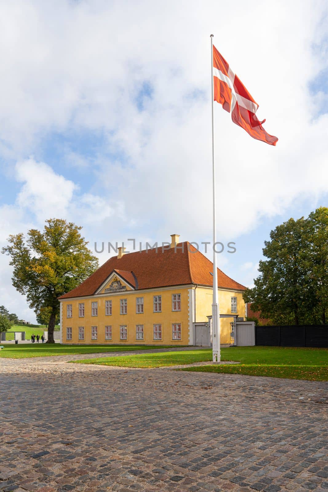 Copenhagen, Denmark. October 2022. panoramic view of the Kastellet, a 1600 star fortress with ramparts and a museum that regularly organizes concerts and events.