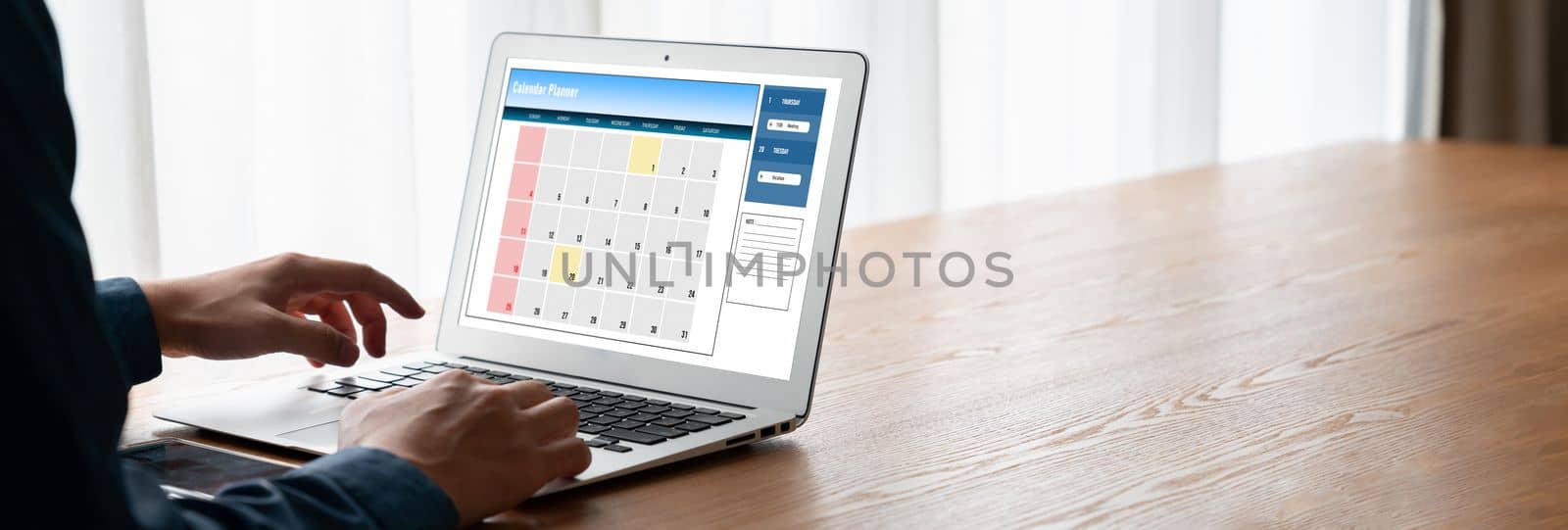 Calendar on computer software application for modish schedule planning by biancoblue