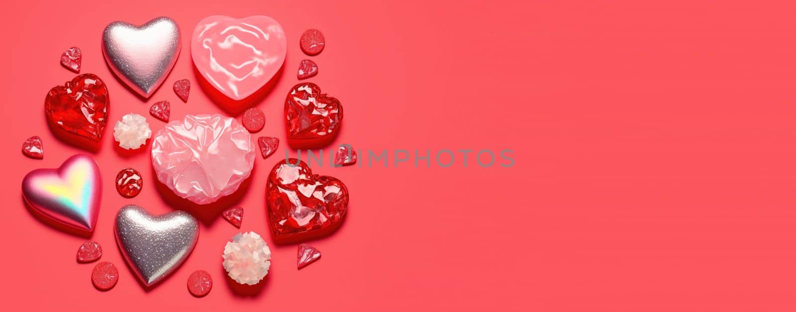 Valentine's Day Sparkle Hearts Diamonds and Crystals Banner and Background by templator