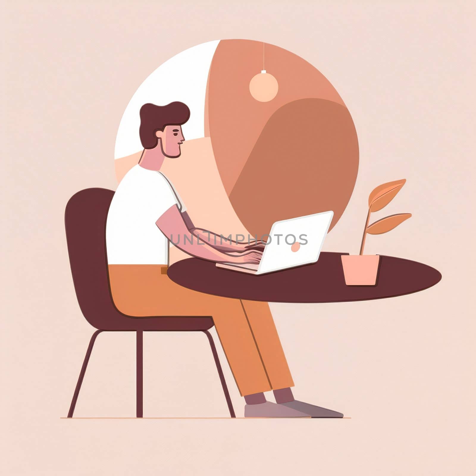 A simple illustration of a developer sitting at a laptop by NeuroSky