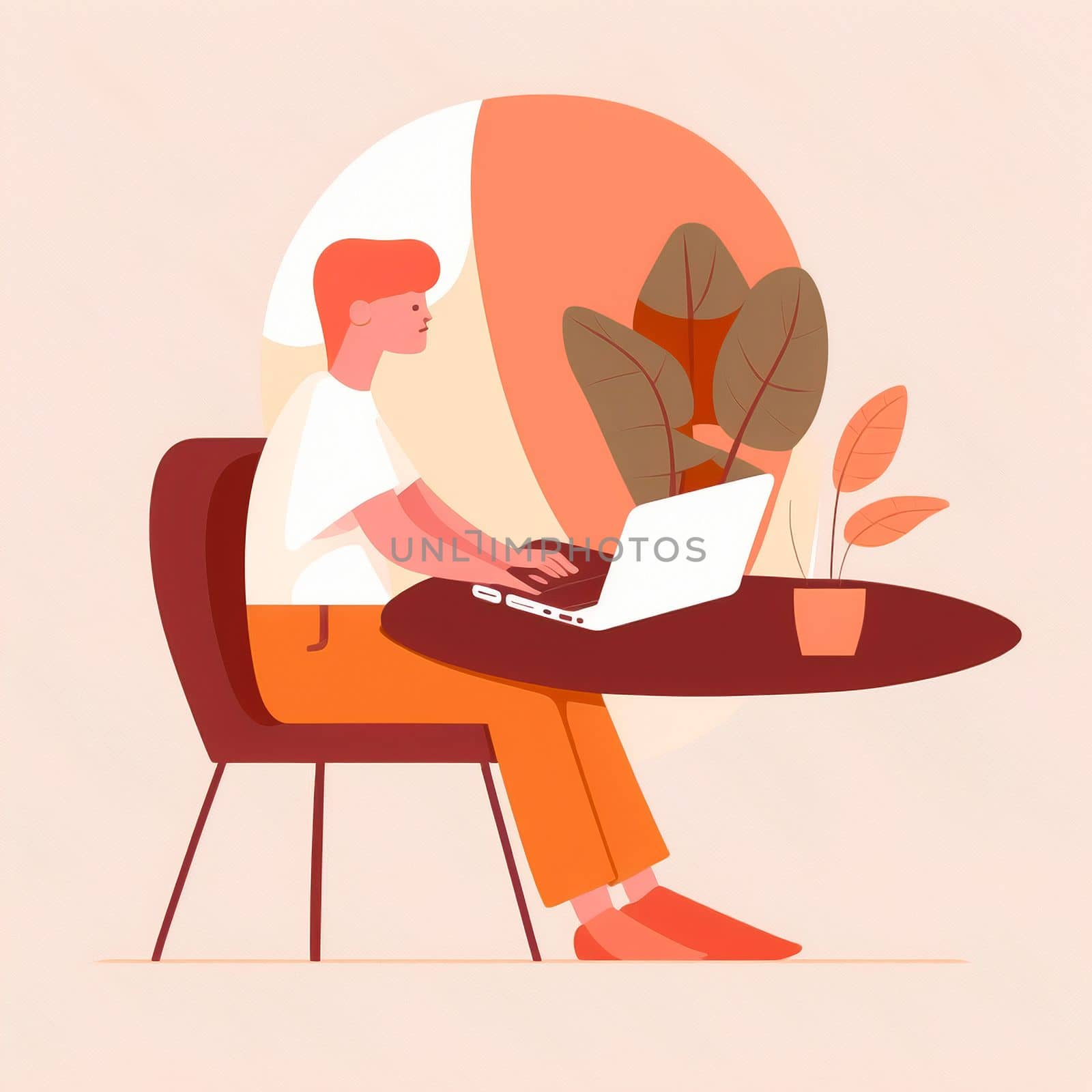 A simple illustration of a developer sitting at a laptop by NeuroSky