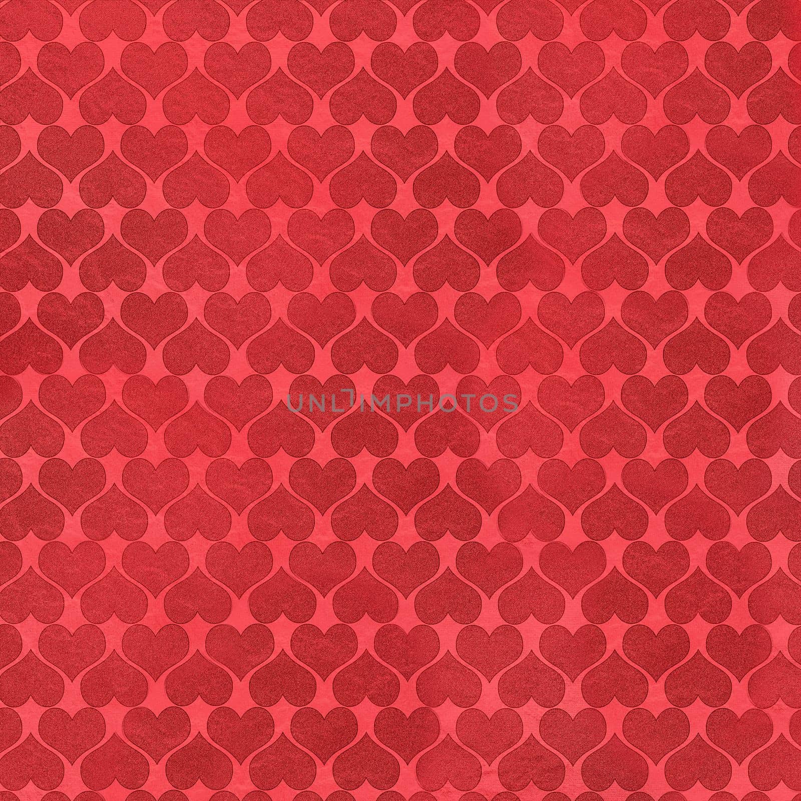 Abstract pattern in the form of hearts on a red background.Macrophotography.Texture or background