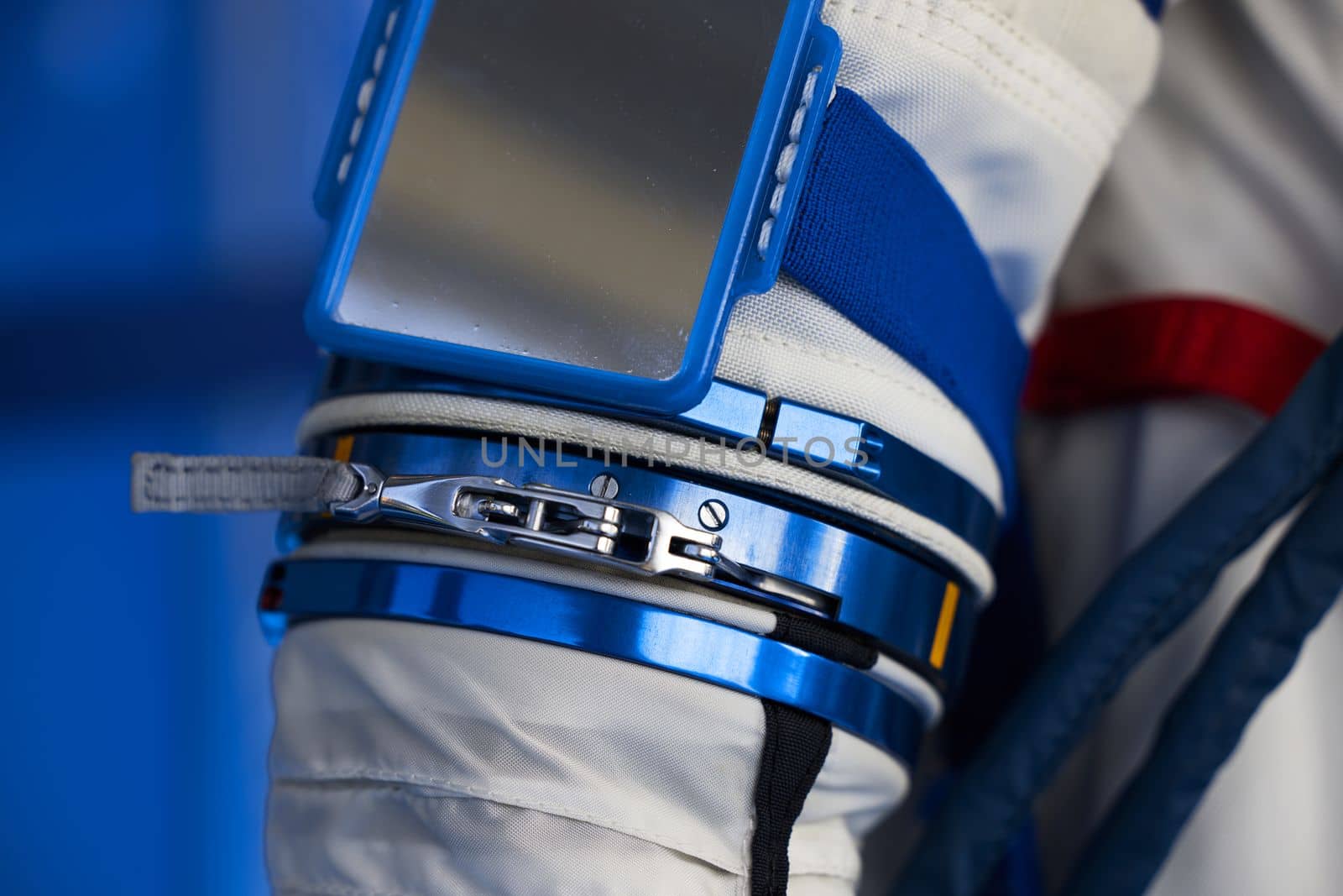 Astronaut's removable gloves. A spacesuit for going into open space. Parts of the space suit. connection on the space suit
