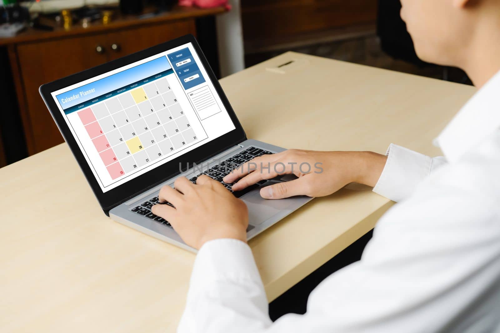 Calendar on computer software application for modish schedule planning by biancoblue