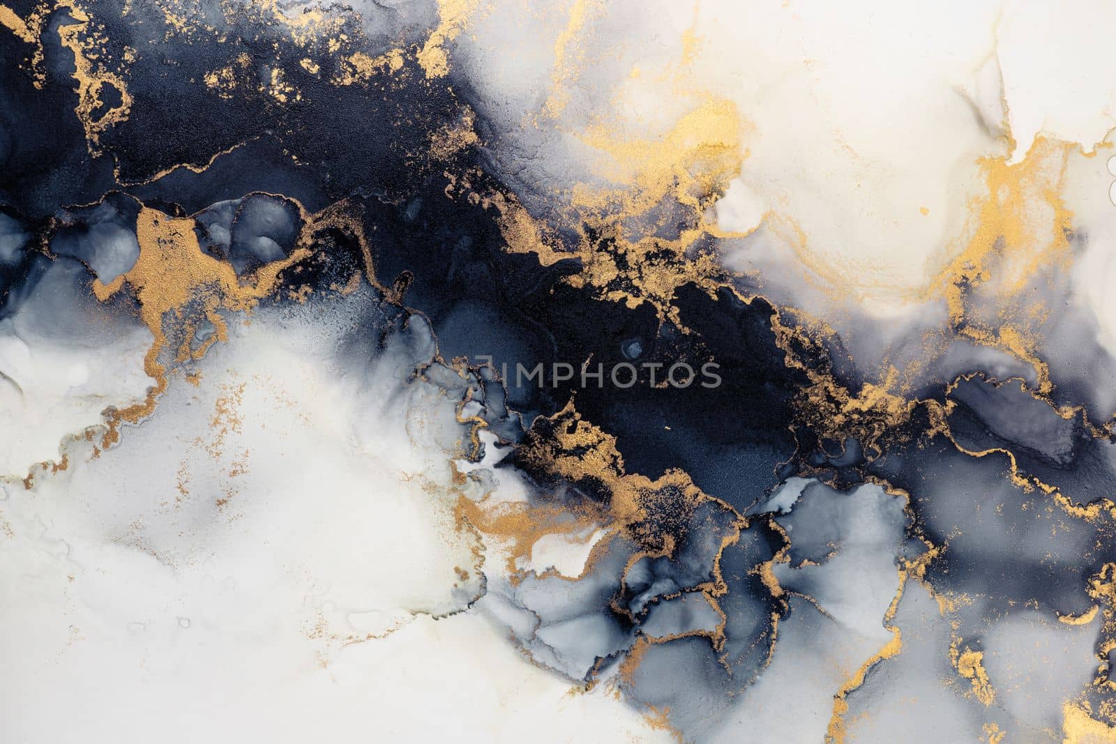 Marble ink abstract art from exquisite original painting for abstract background . Painting was painted on high quality paper texture to create smooth marble background pattern of ombre alcohol ink .