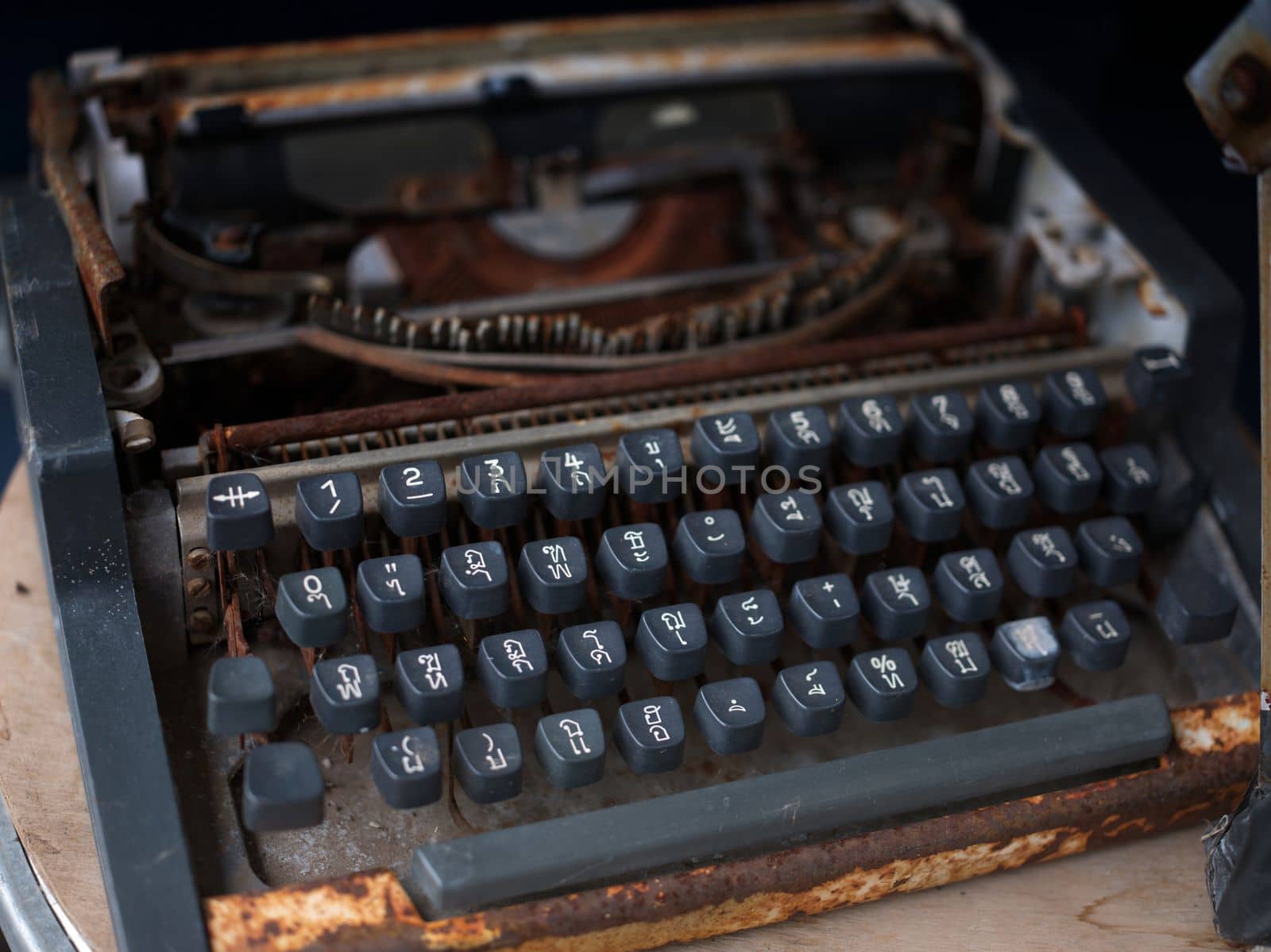 Antique Typewriter. Vintage Typewriter Machine background . Concept PRINTING , BOOK by Hepjam