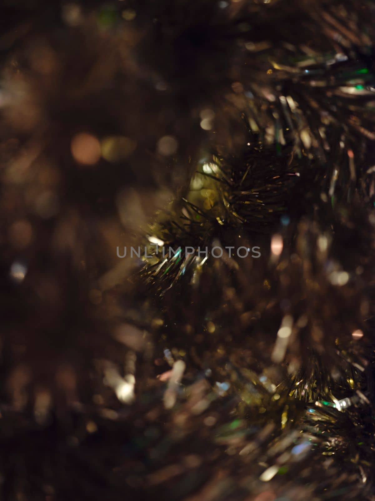 Christmas and Happy new year on christmas tree . Golden tone . SPACE FOR TEXT 