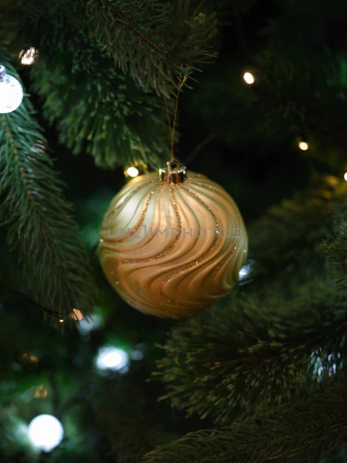 Christmas and Happy new year on blurred bokeh christmas tree by Hepjam