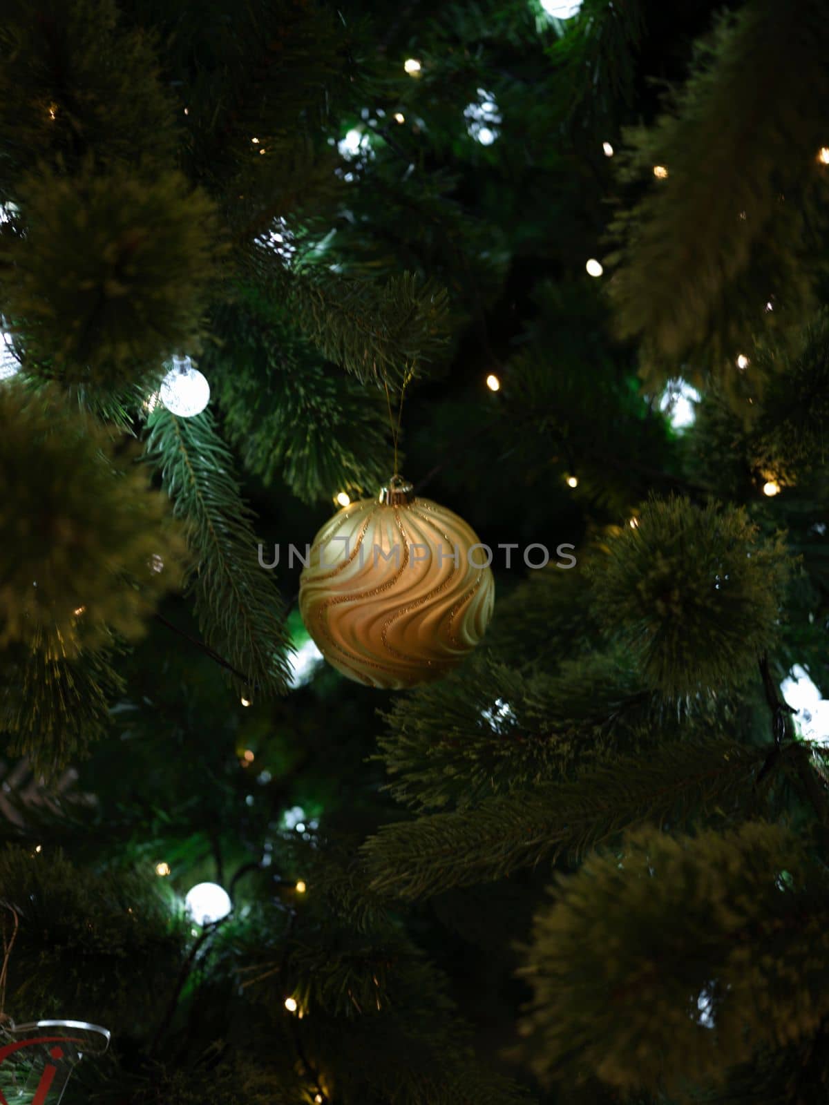 Christmas and Happy new year on blurred bokeh christmas tree