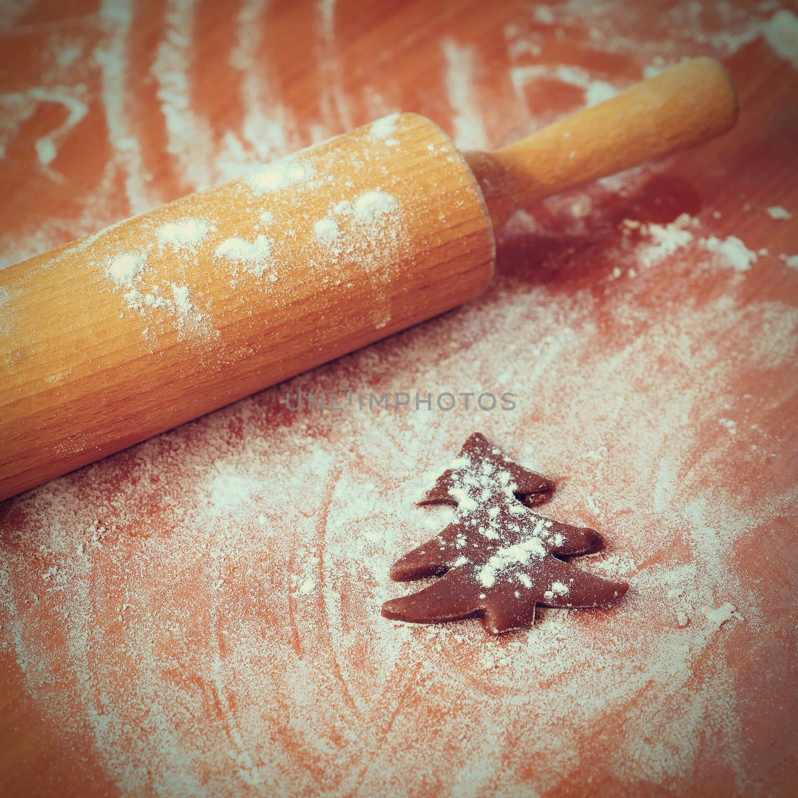 Christmas cookies - gingerbread. Preparation for baking homemade traditional sweets for the Christmas holidays in the Czech Republic. by Montypeter