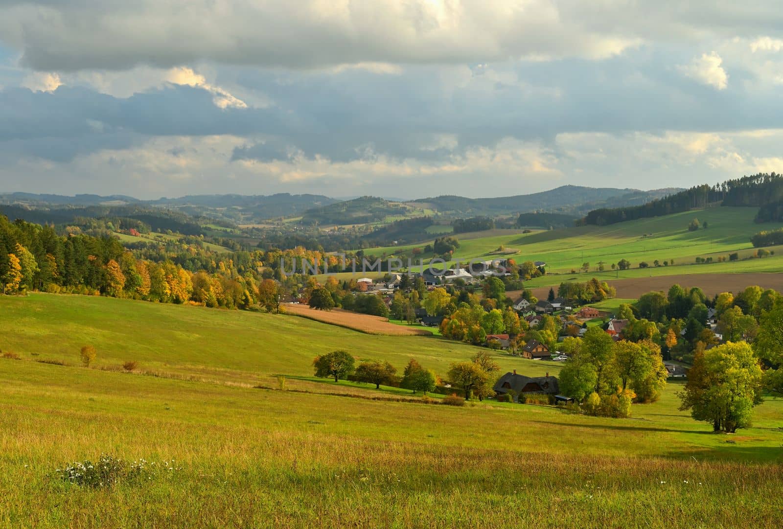 Autumn landscape. Beautiful colorful nature in autumn time. Czech Republic - seasonal background. by Montypeter