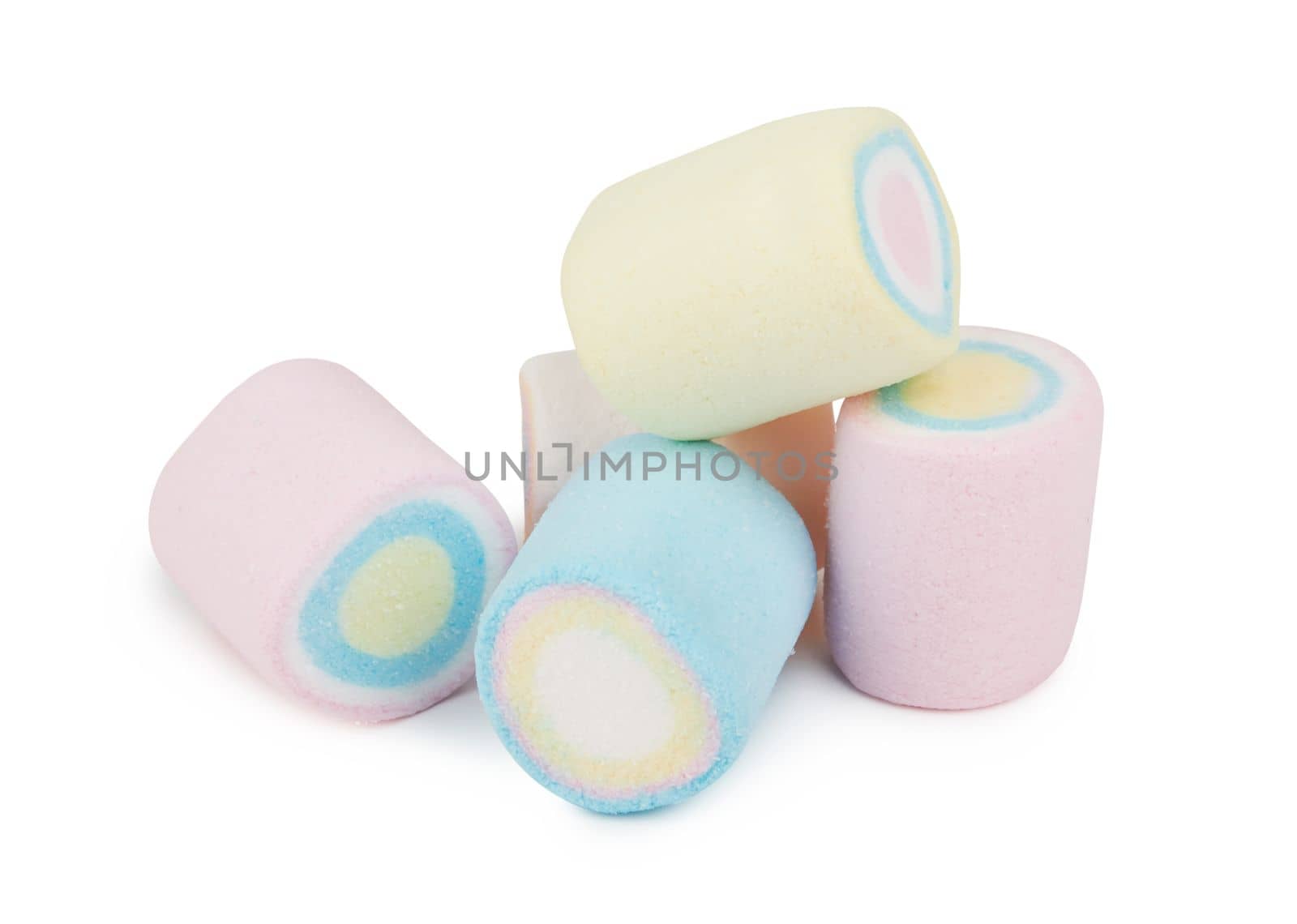 Marshmallows of different colors isolated by pioneer111