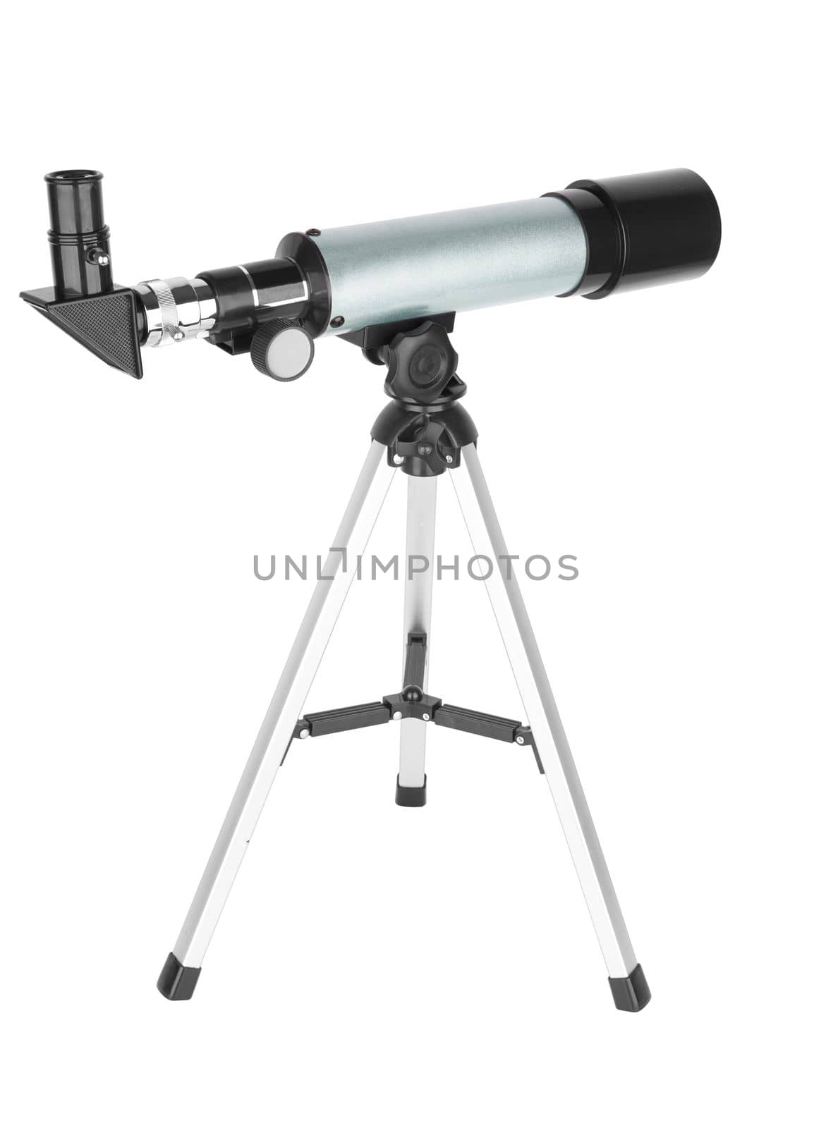 Modern telescope isolated on a white background