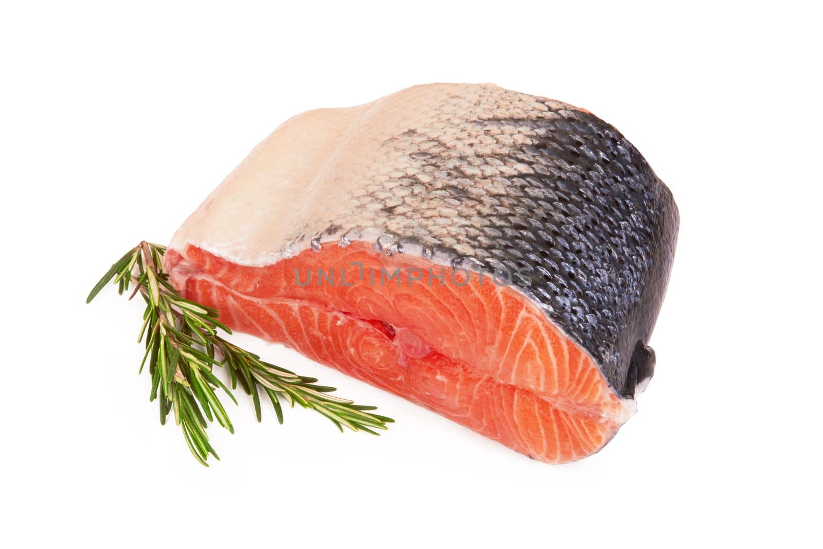 Salmon steak isolated on a white background