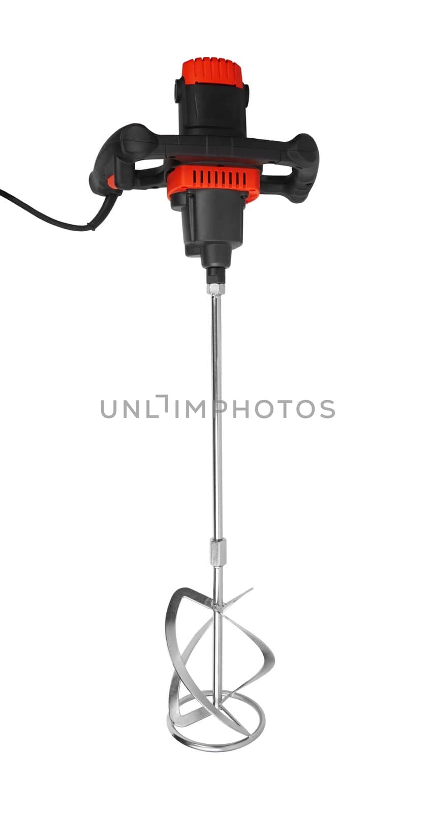 Manual construction mixer isolated on white background