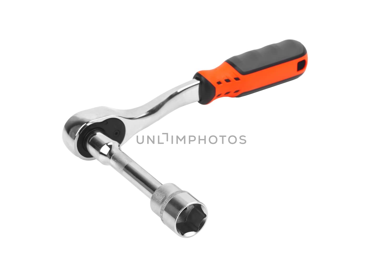 Wrench with ratchet isolated on white background