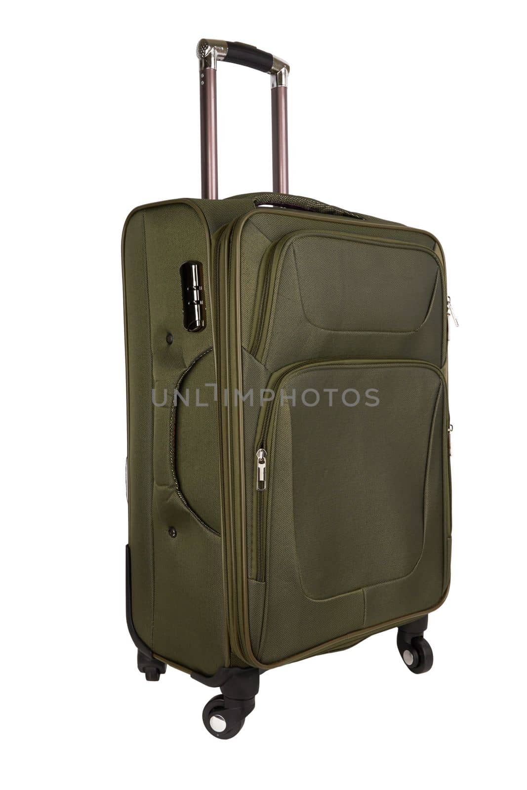 Green suitcase isolated by pioneer111