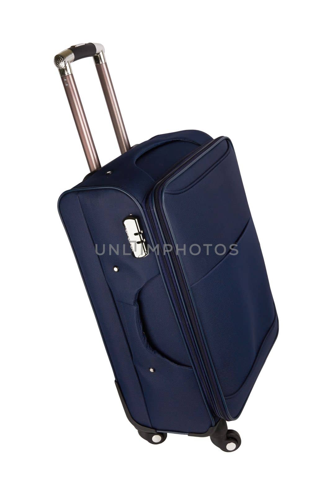 Blue suitcase isolated on a white background