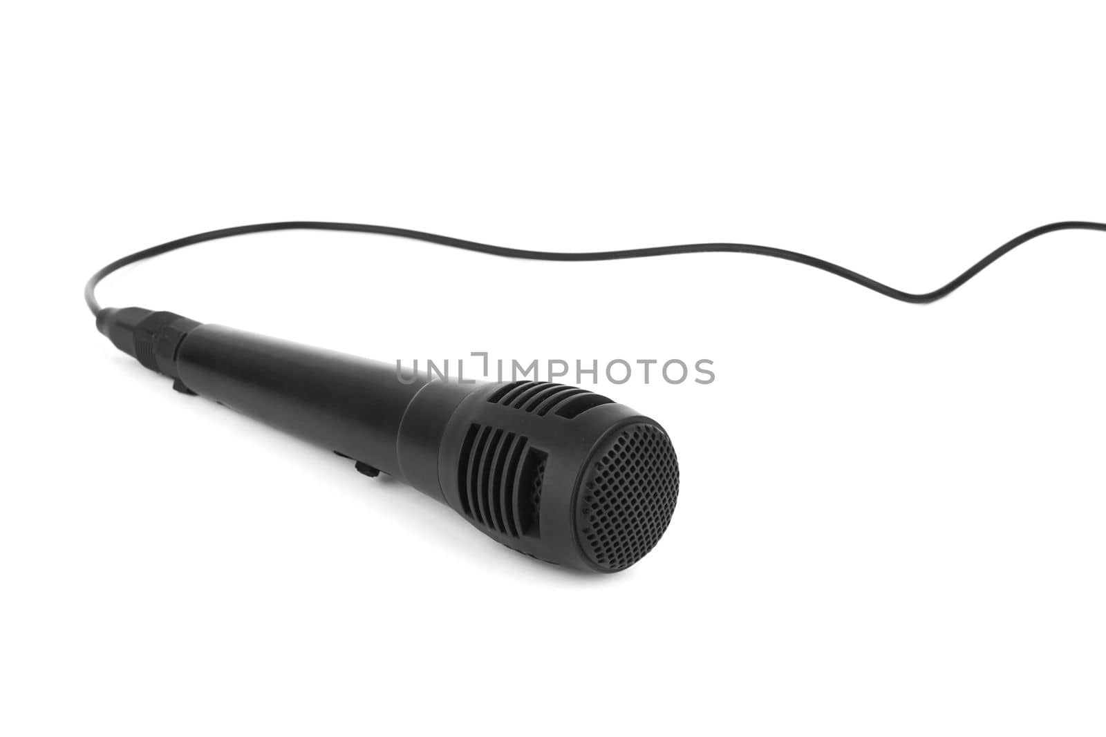 Musical microphone isolated on a white background