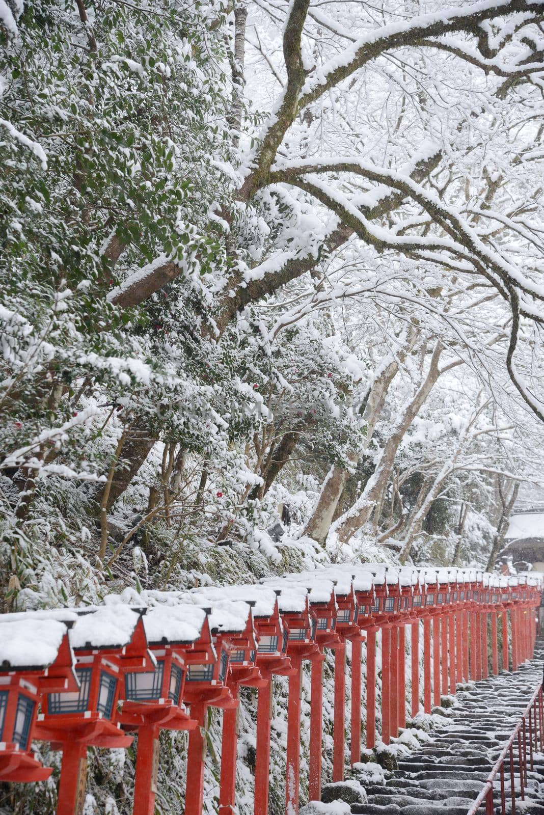 Kifune Shrine with winter snow