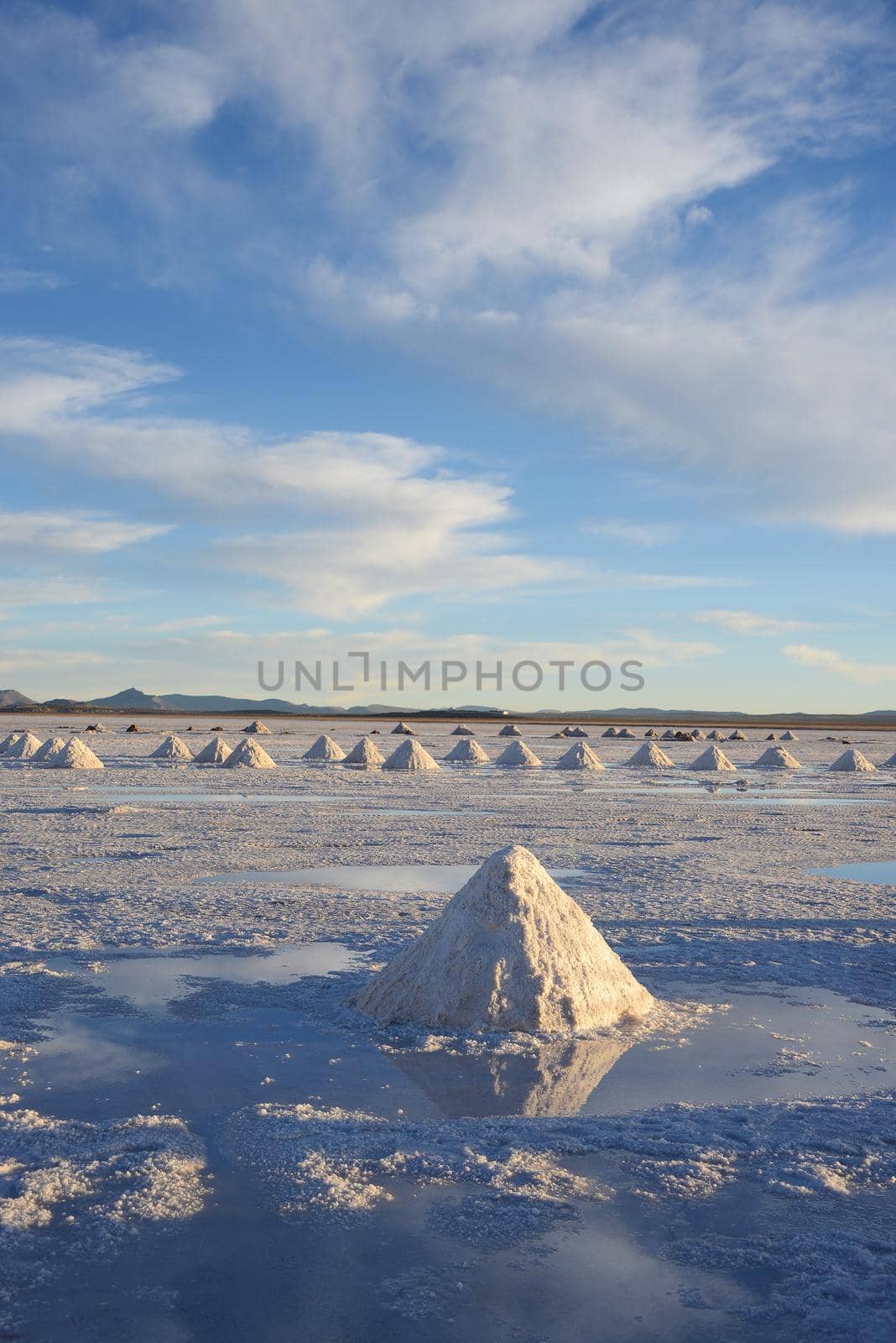 salt pile in salt production industry in bolivia