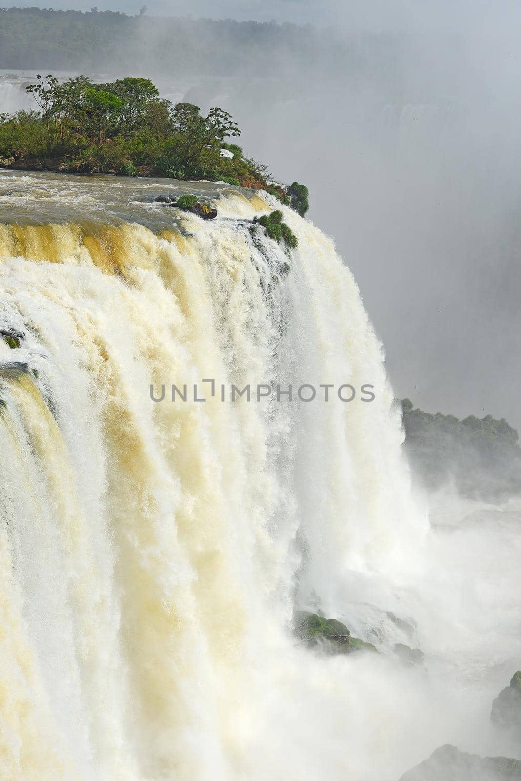 a massive flow of water at Iguazu waterfall