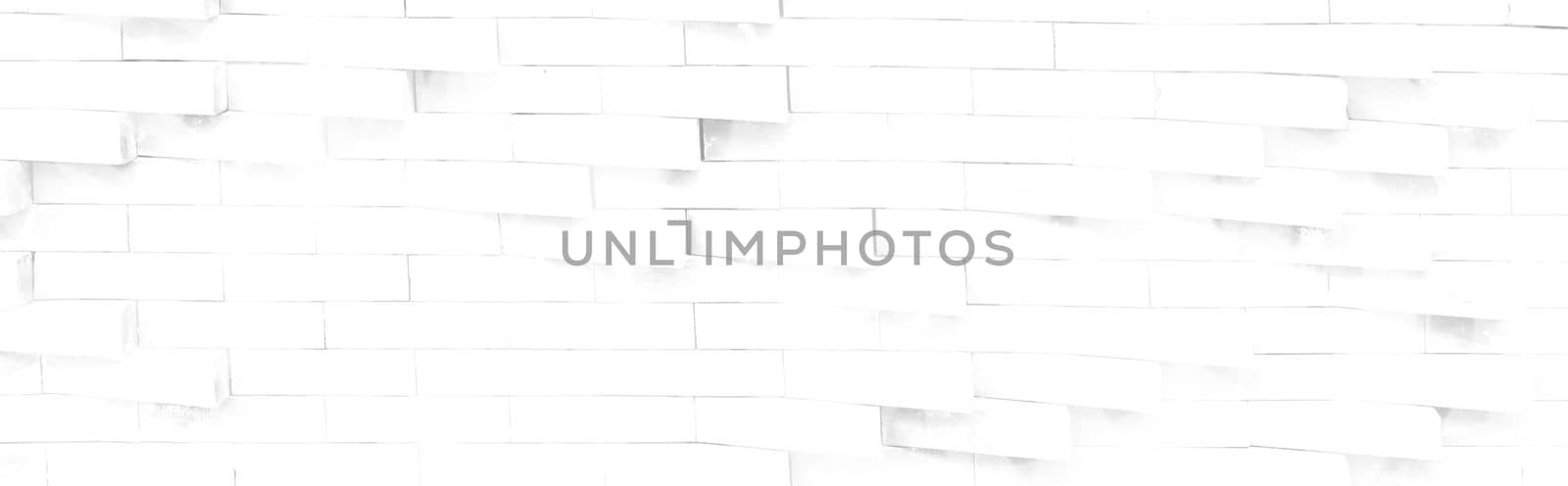White brick wall panoramic texture, element modern abstract panorama background.