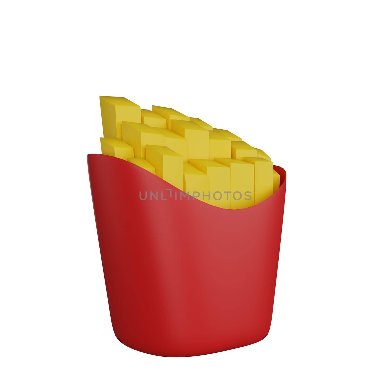 3d rendering of french fries junk food icon by Rahmat_Djayusman