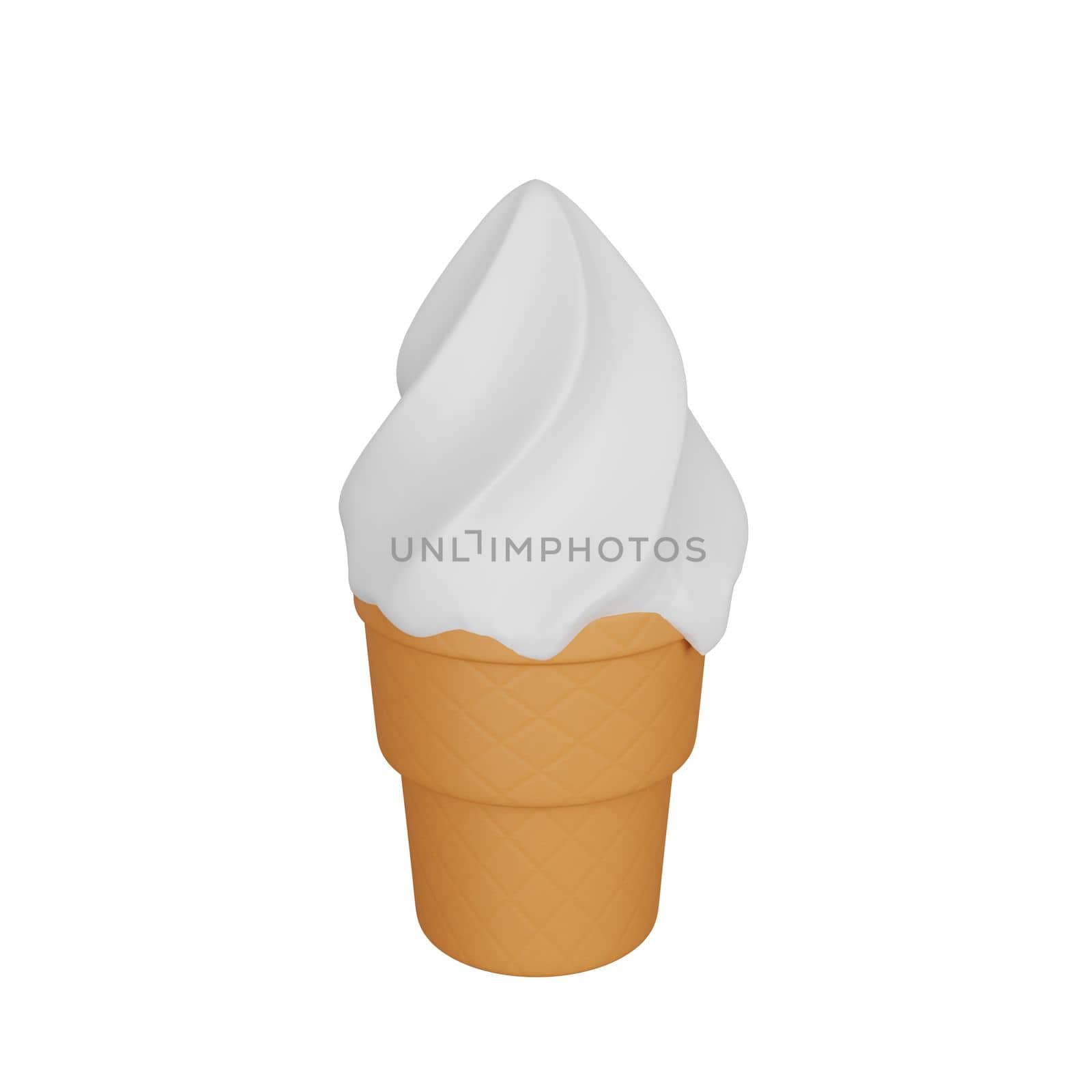 3d rendering of ice cream fast food icon