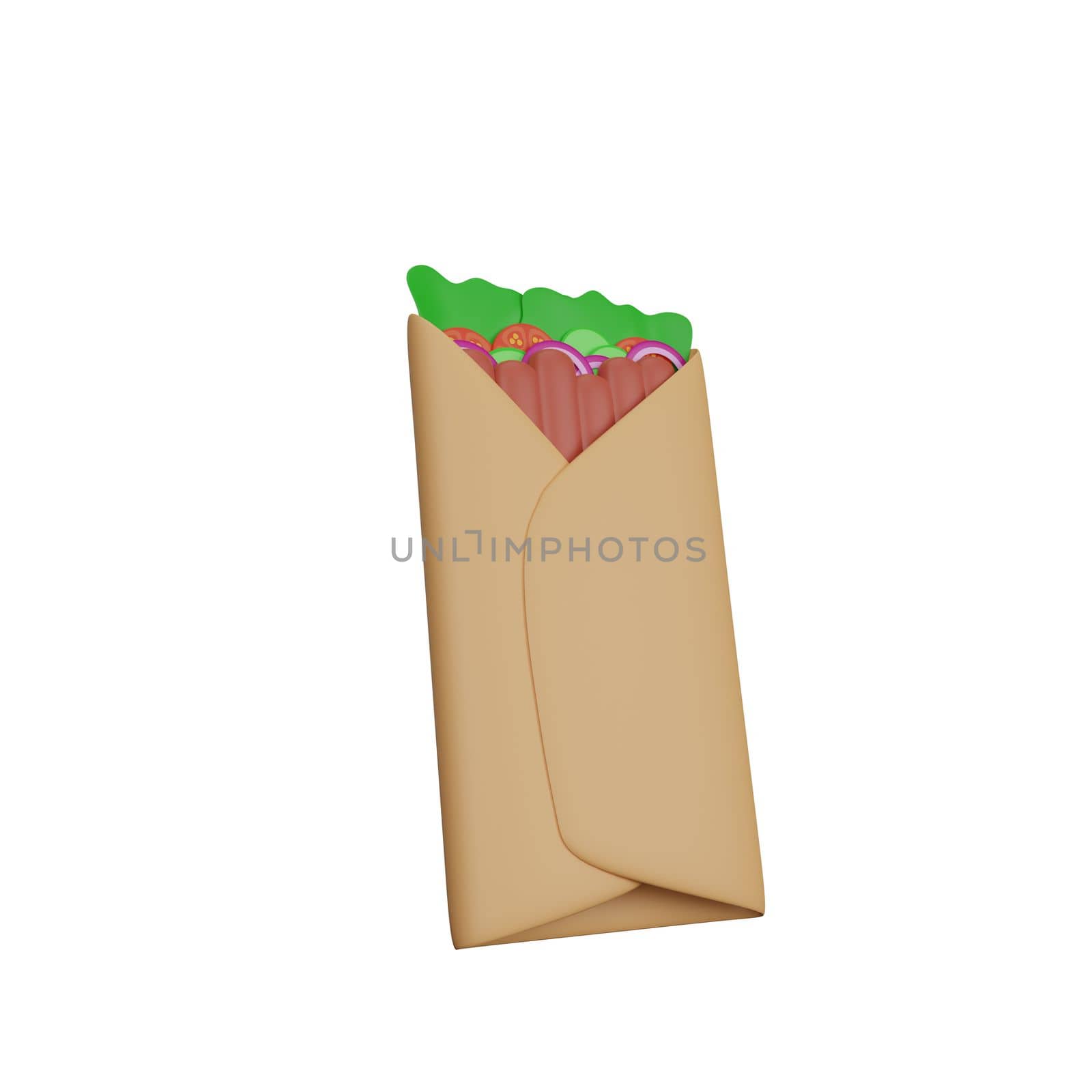 3d rendering of kebab fast food icon
