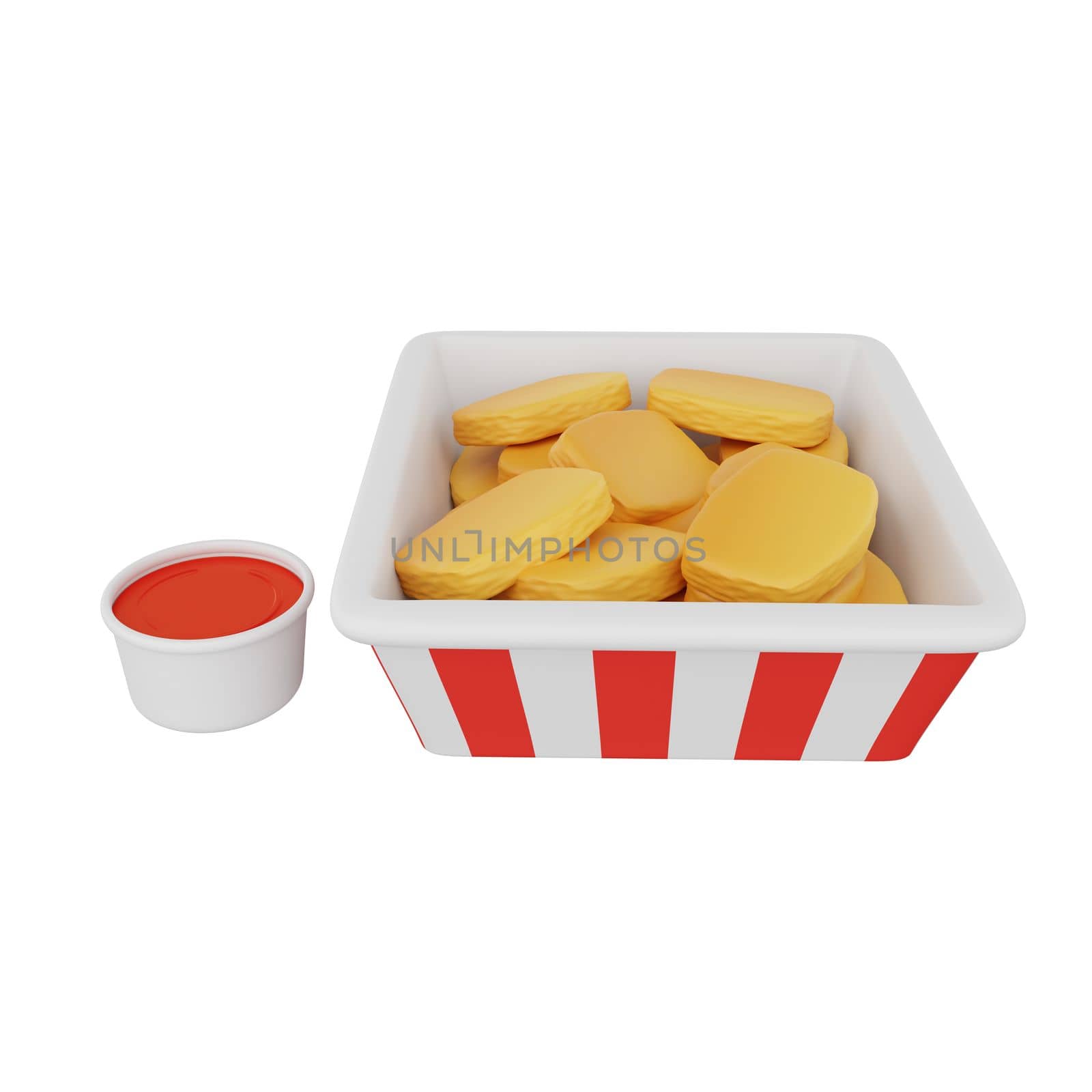3d rendering of nuggets fast food icon