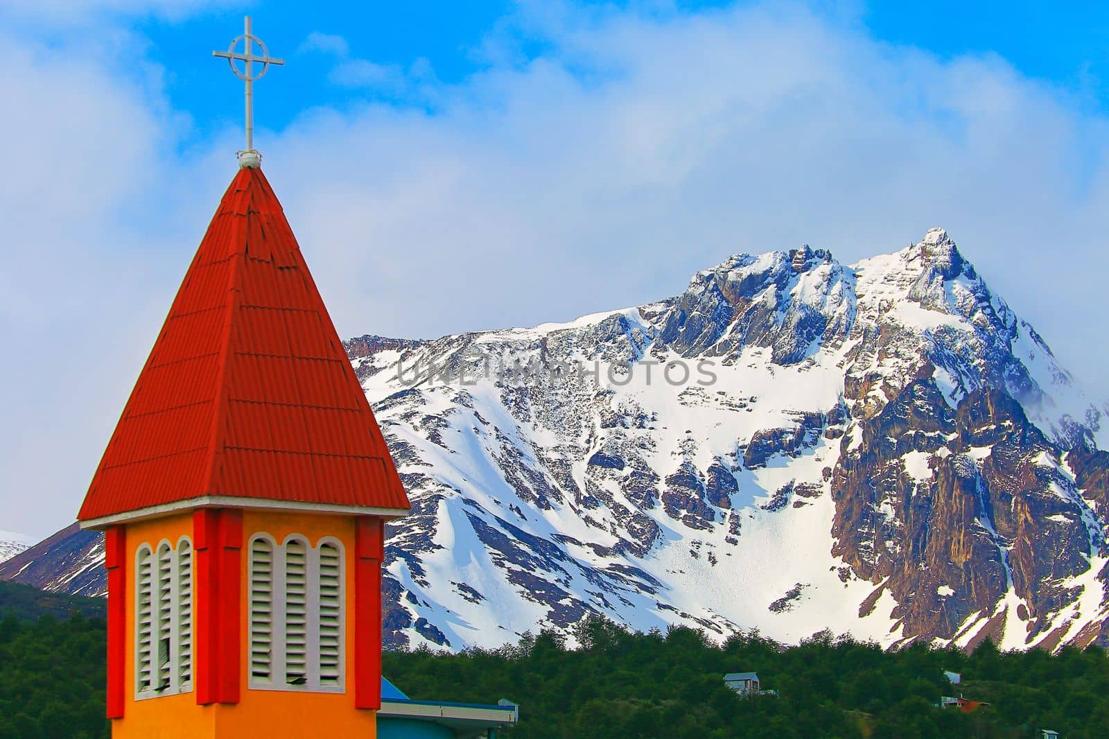Beagle Channel in Tierra Del Fuego, Ushuaia cityscape, Argentina, South America