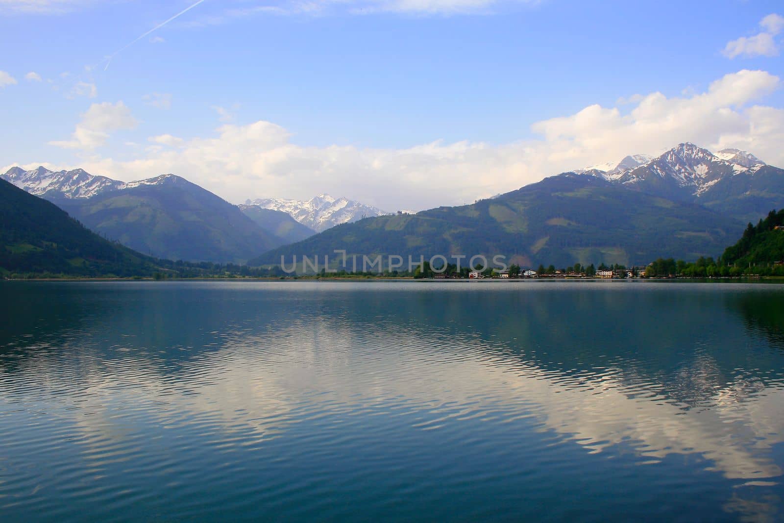 Zell am See and lake idyllic alpine landscape in Carinthia, Austria