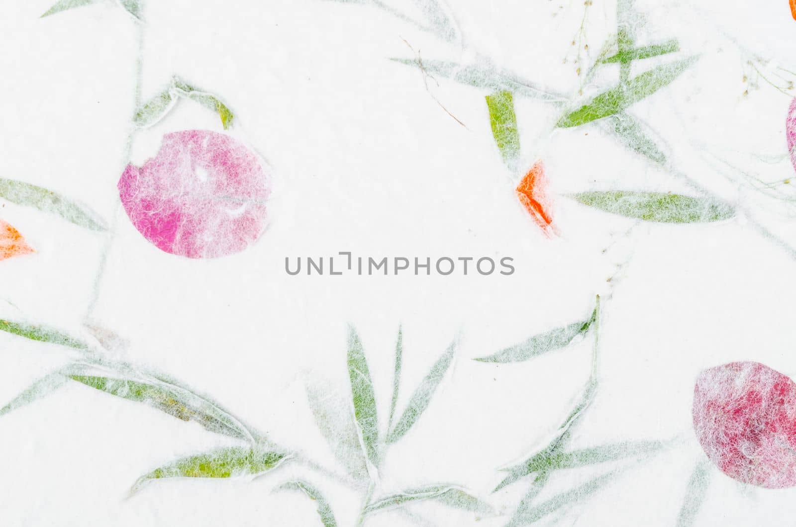 Mulberry paper with flowers texture background