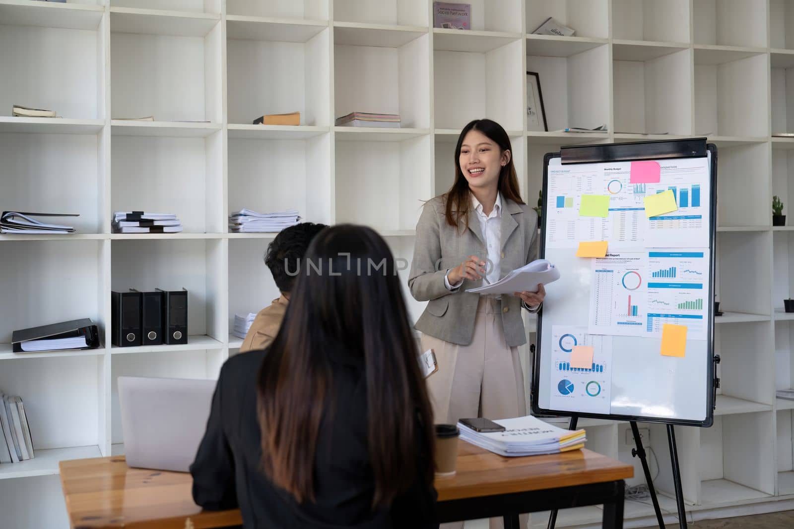 Business team meeting and presenting business results discussion and analysis data chart and graph, finance and accounting. Business performance concept.
