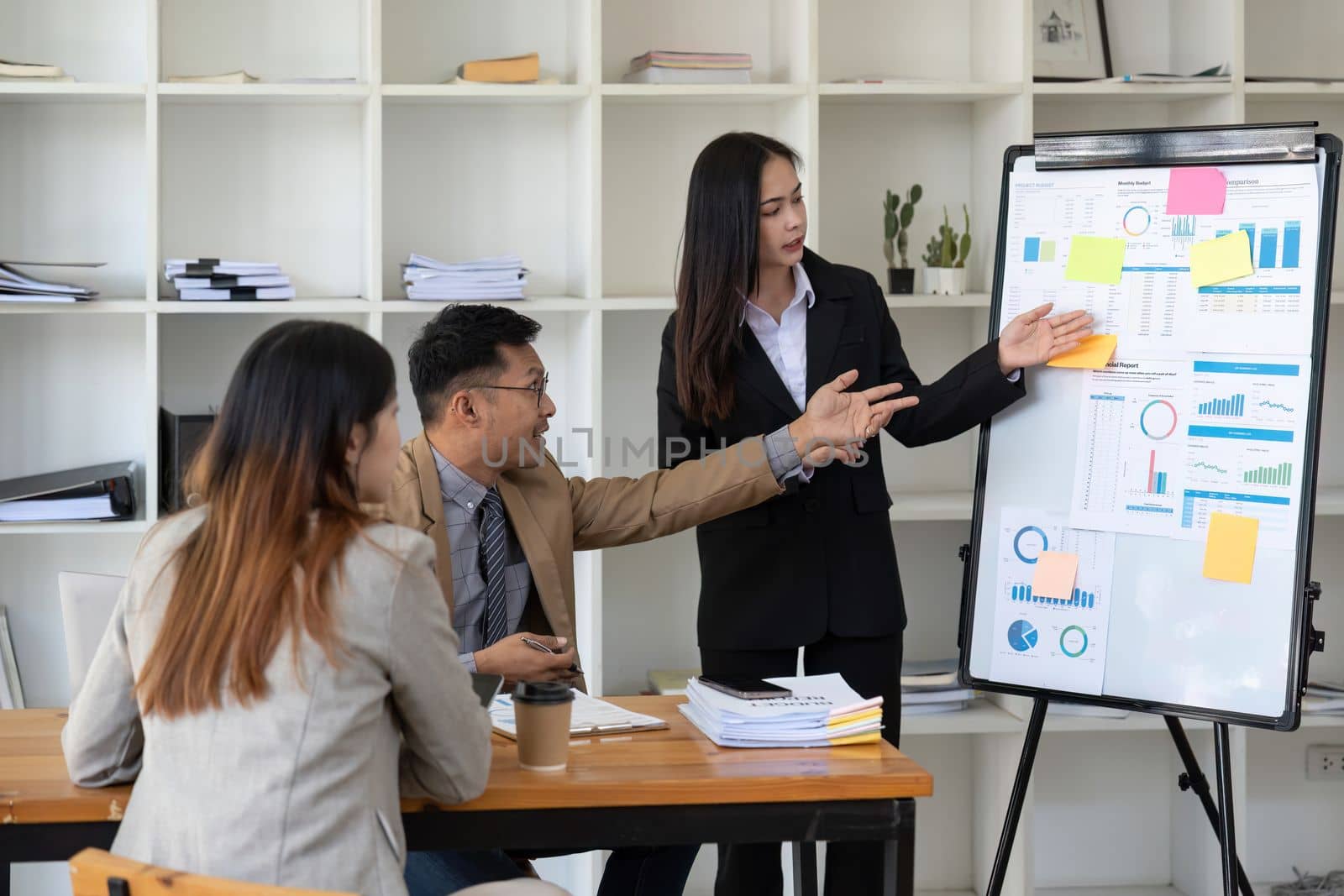 Business team meeting and presenting business results discussion and analysis data chart and graph, finance and accounting. Business performance concept.