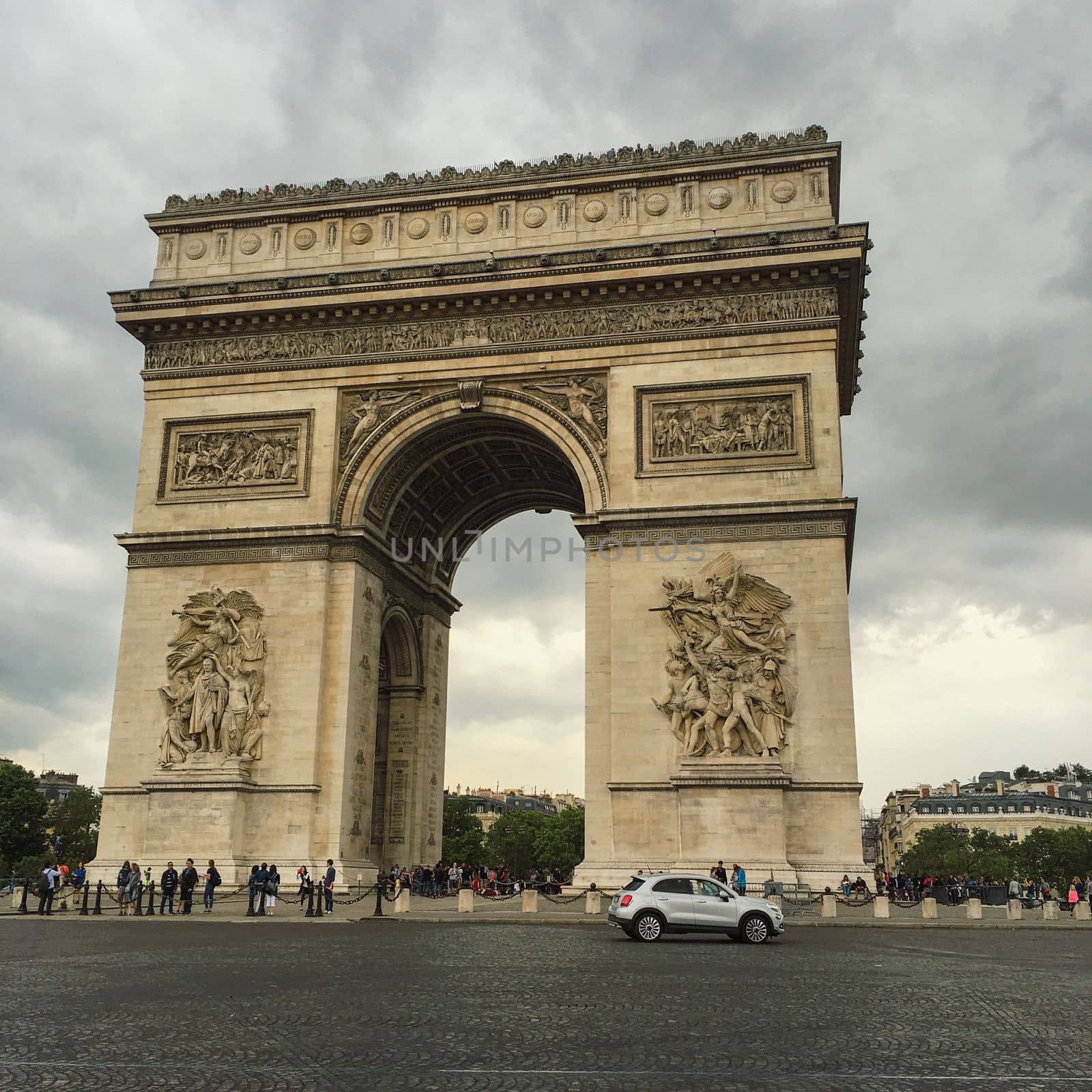 Arc de triomphe in paris france . High quality photo