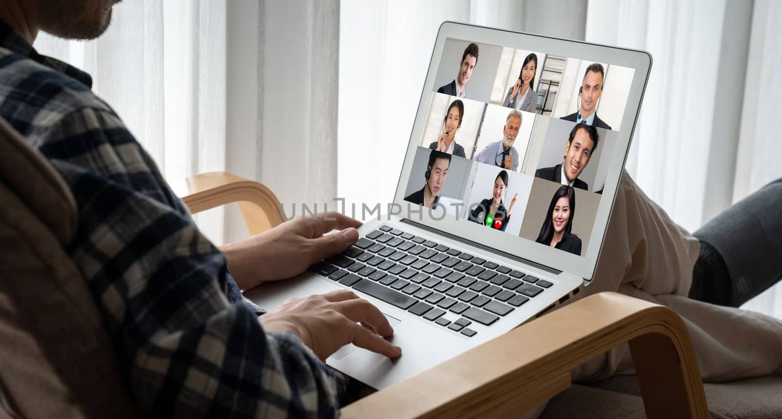 Business people on video conference for modish virtual group meeting of corprate business office workers