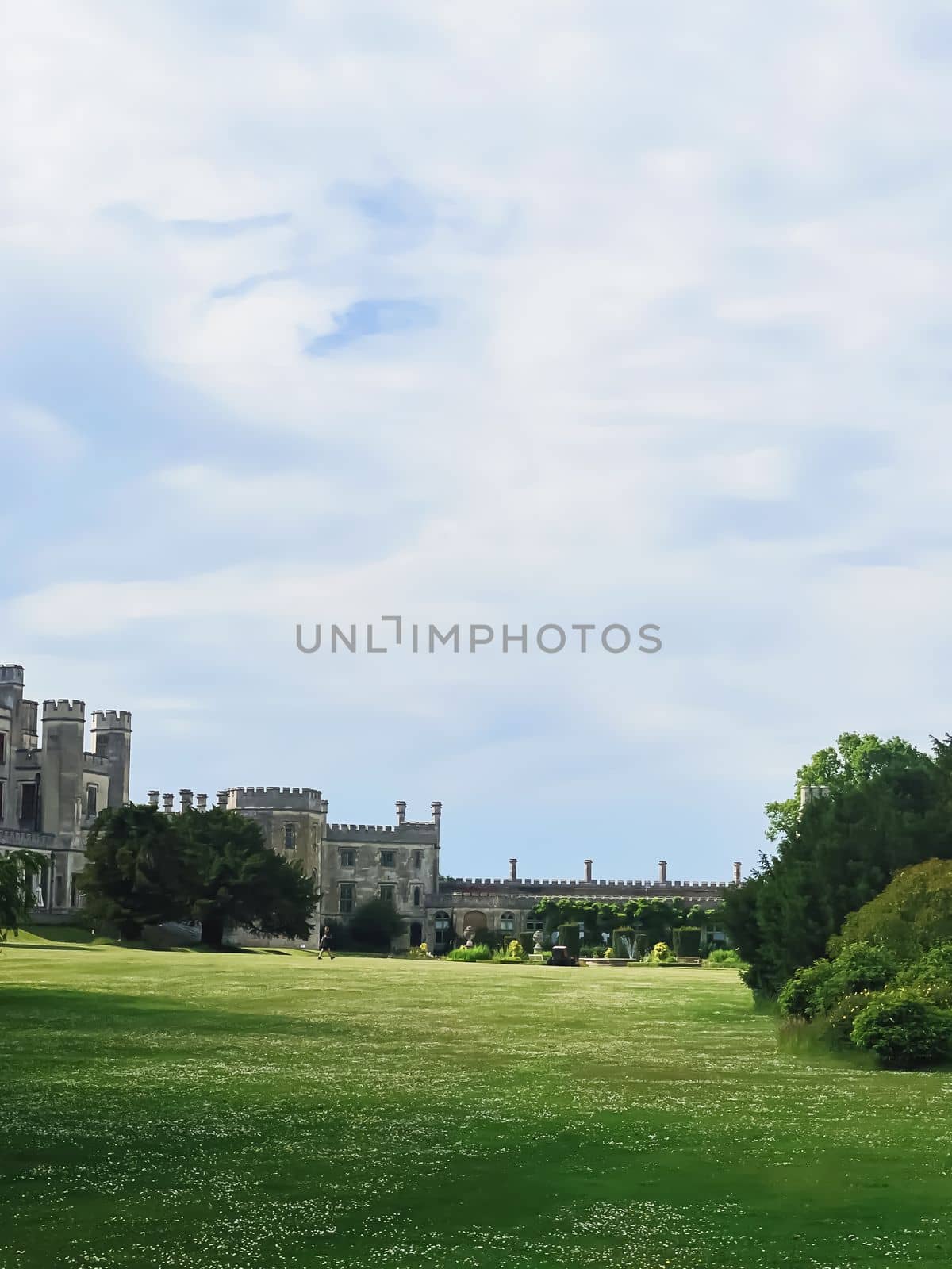 Ashridge House and gardens in summer, illustrative editorial by Anneleven