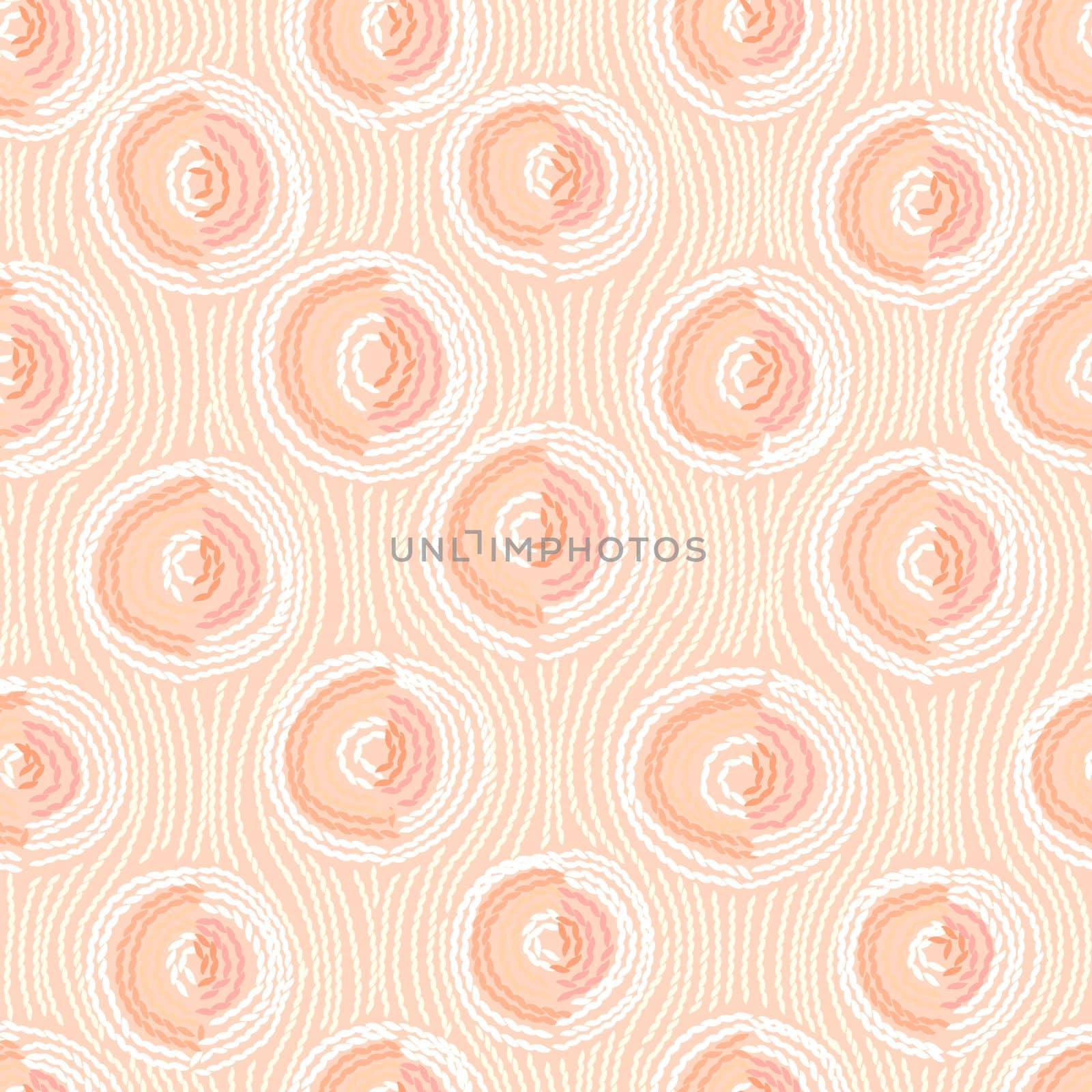 Embroidery Seamless pattern. Circles in hand made style by fireFLYart