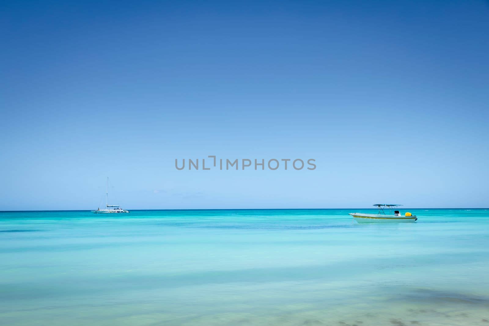 Tropical paradise, sand beach in caribbean Saona Island, Punta Cana, Dominican by positivetravelart