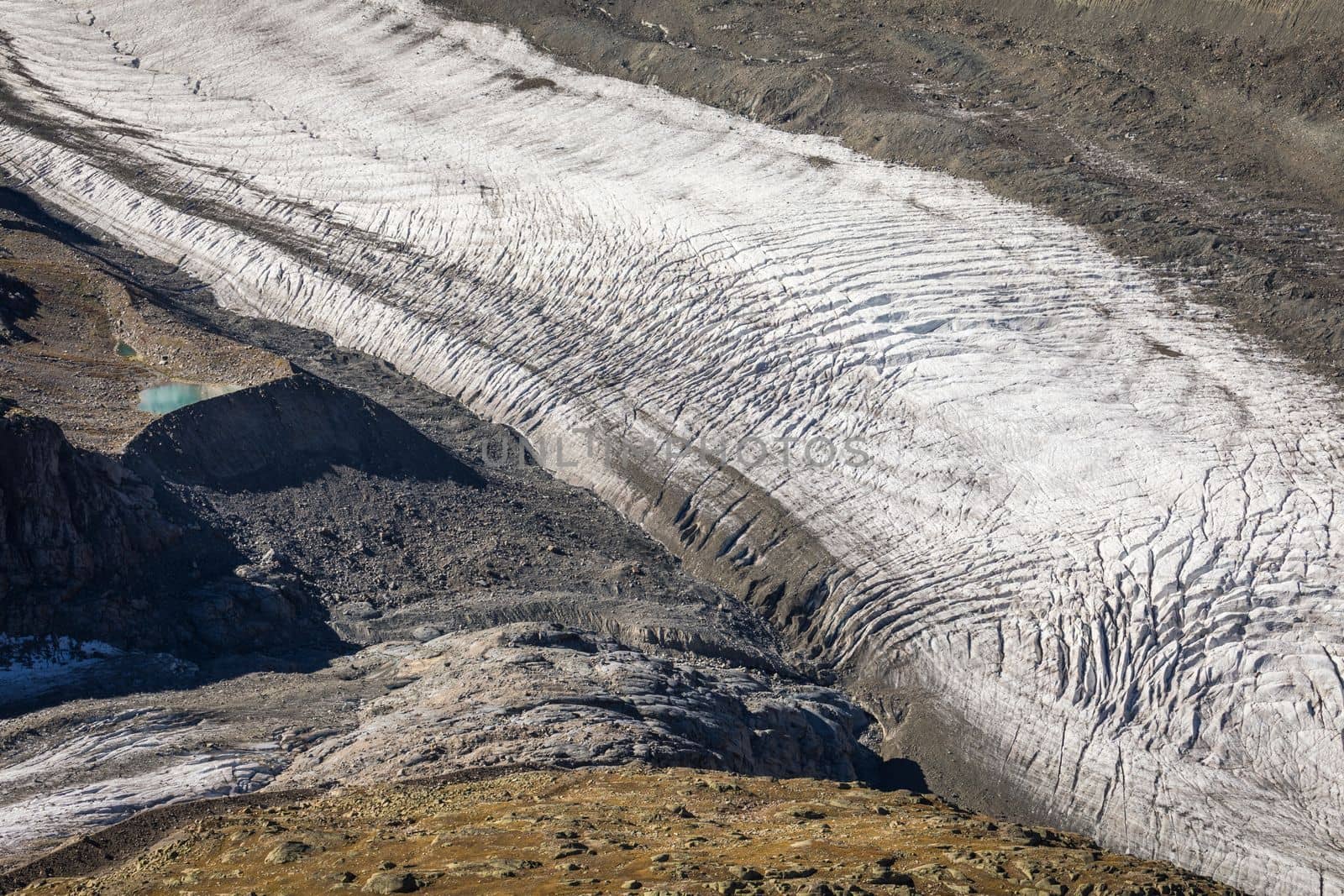 Close-up of Morteratsch glacier in the Bernina Masif, Swiss Alps, Engadine, Switzerland