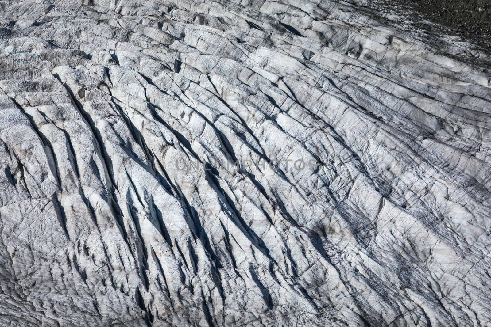 Close-up of Morteratsch glacier in the Bernina Masif, Swiss Alps, Engadine, Switzerland
