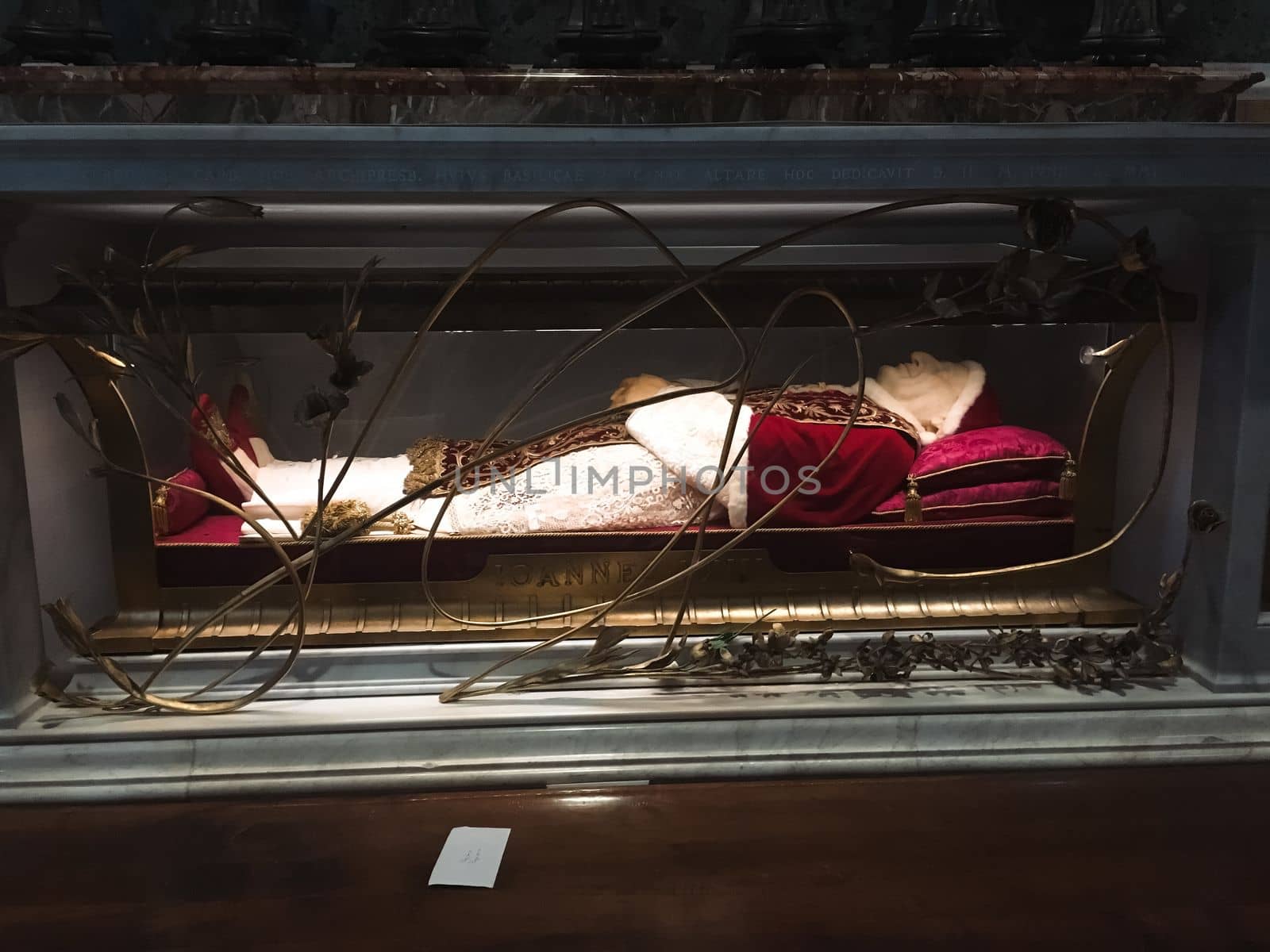 Dead pope laying in the vatican city of rome italy. High quality photo